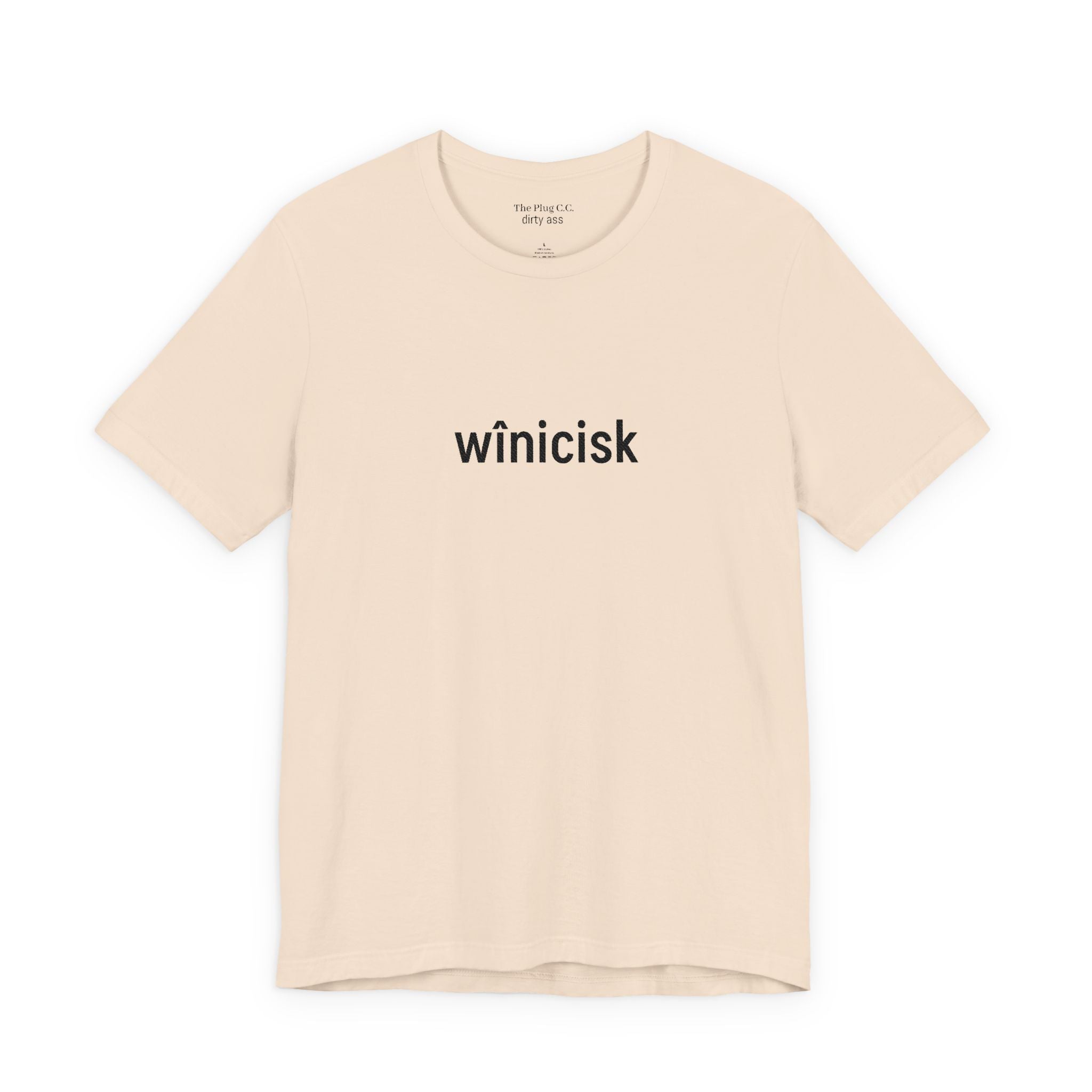 Winicisk Minimalist Logo Tee — Cream Indigenous Streetwear