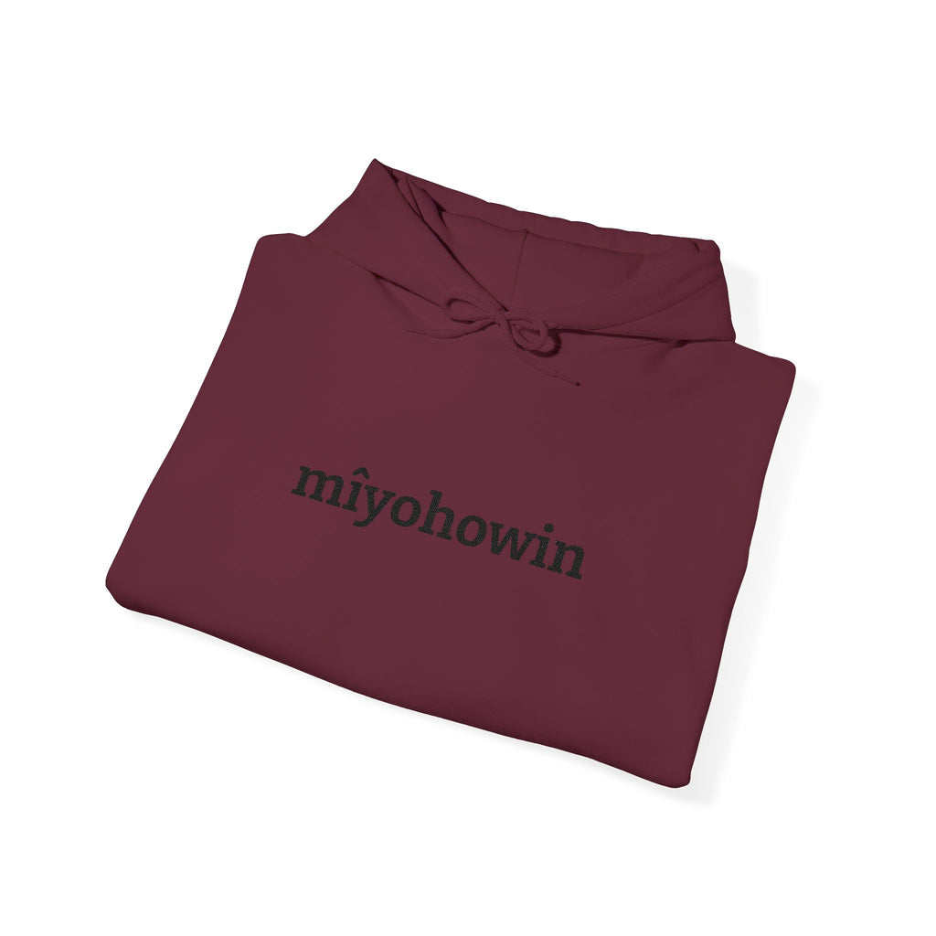 "mîyohowin" Minimalist White Hoodie