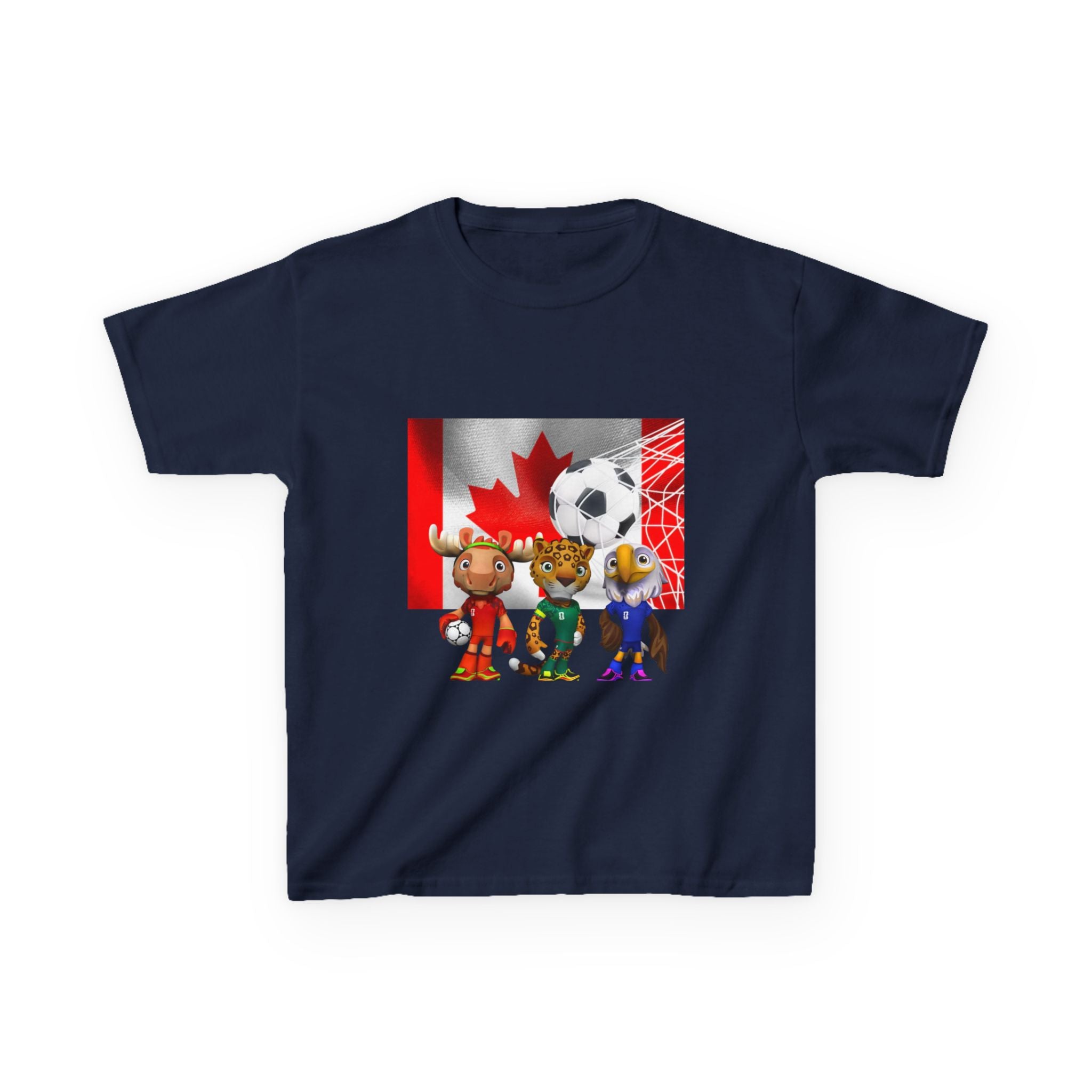 Kids Canada Soccer Mascot T‑Shirt — Cute Team Animal Players