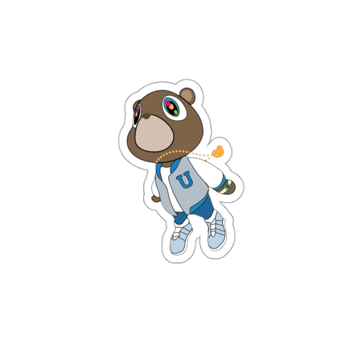 Kanye Bear Retro Varsity Die-Cut Sticker