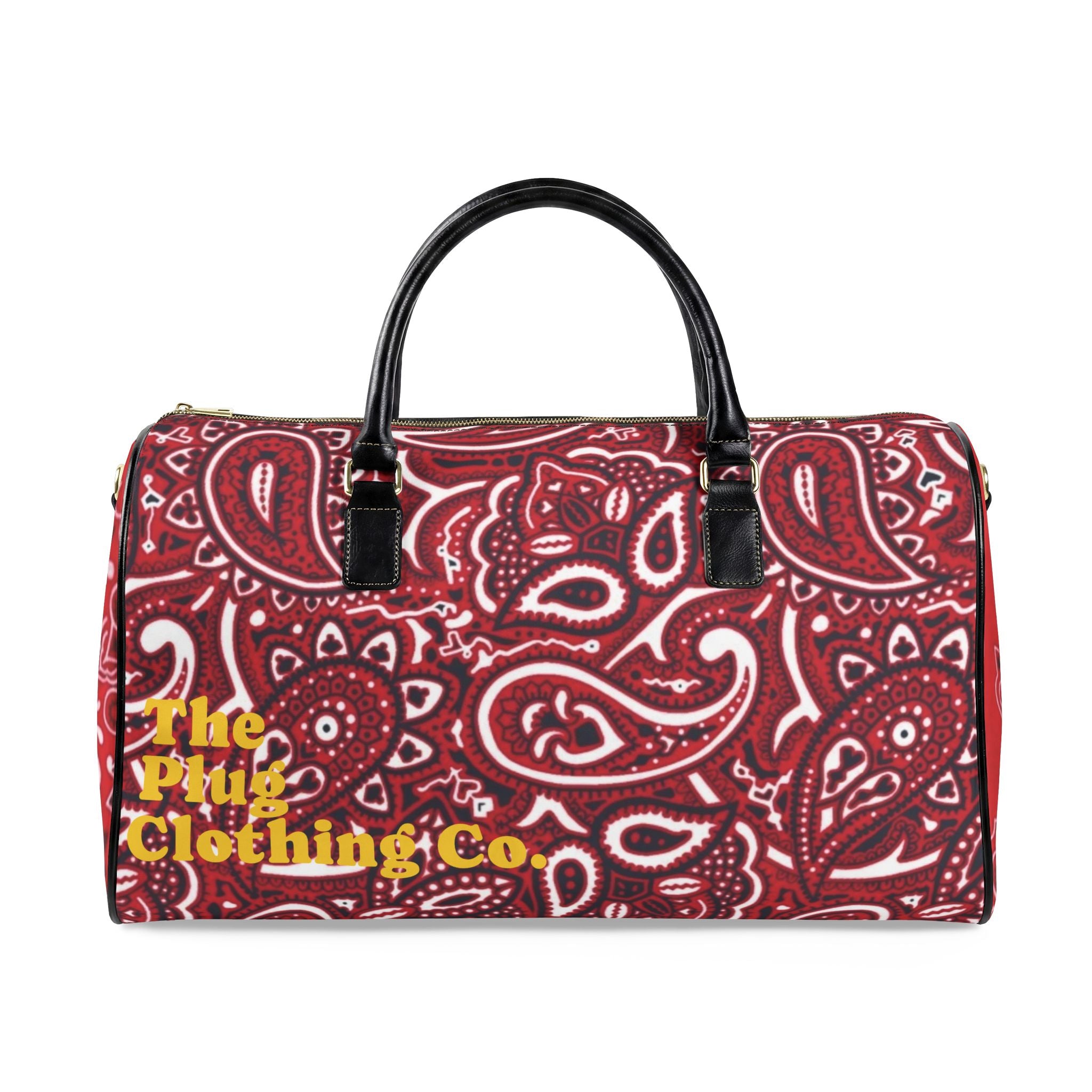 Red Bandana Duffle with ‘The Plug Clothing Co’ Accent