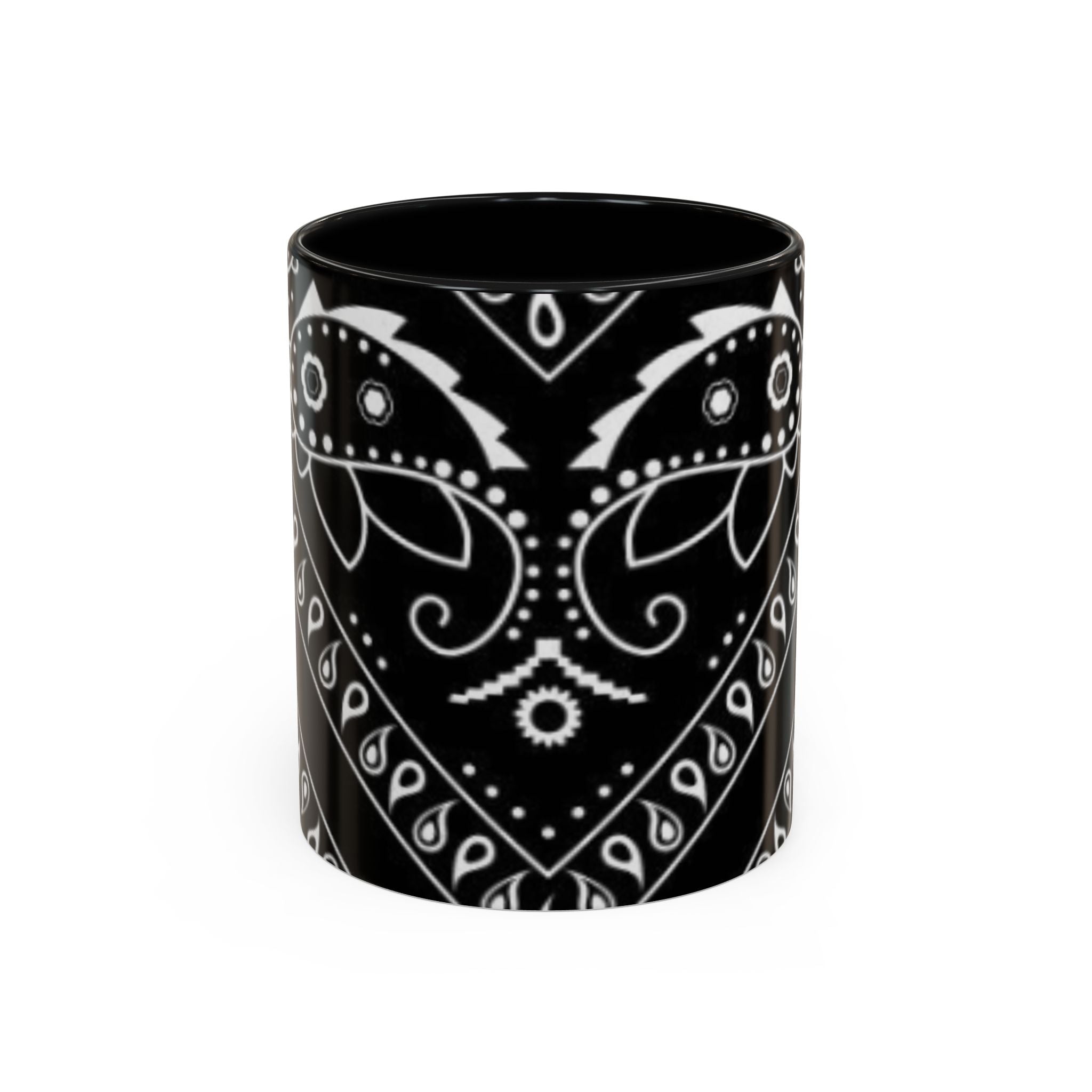 Black Bandana Pattern Coffee Mug — 11/15oz Accent Ceramic