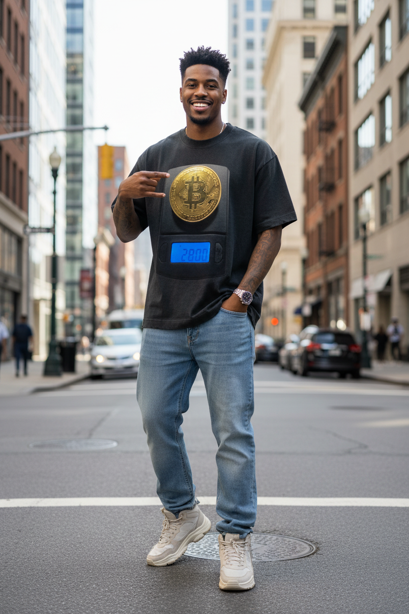 Heavyweight Vintage Bitcoin & Bench T-Shirt