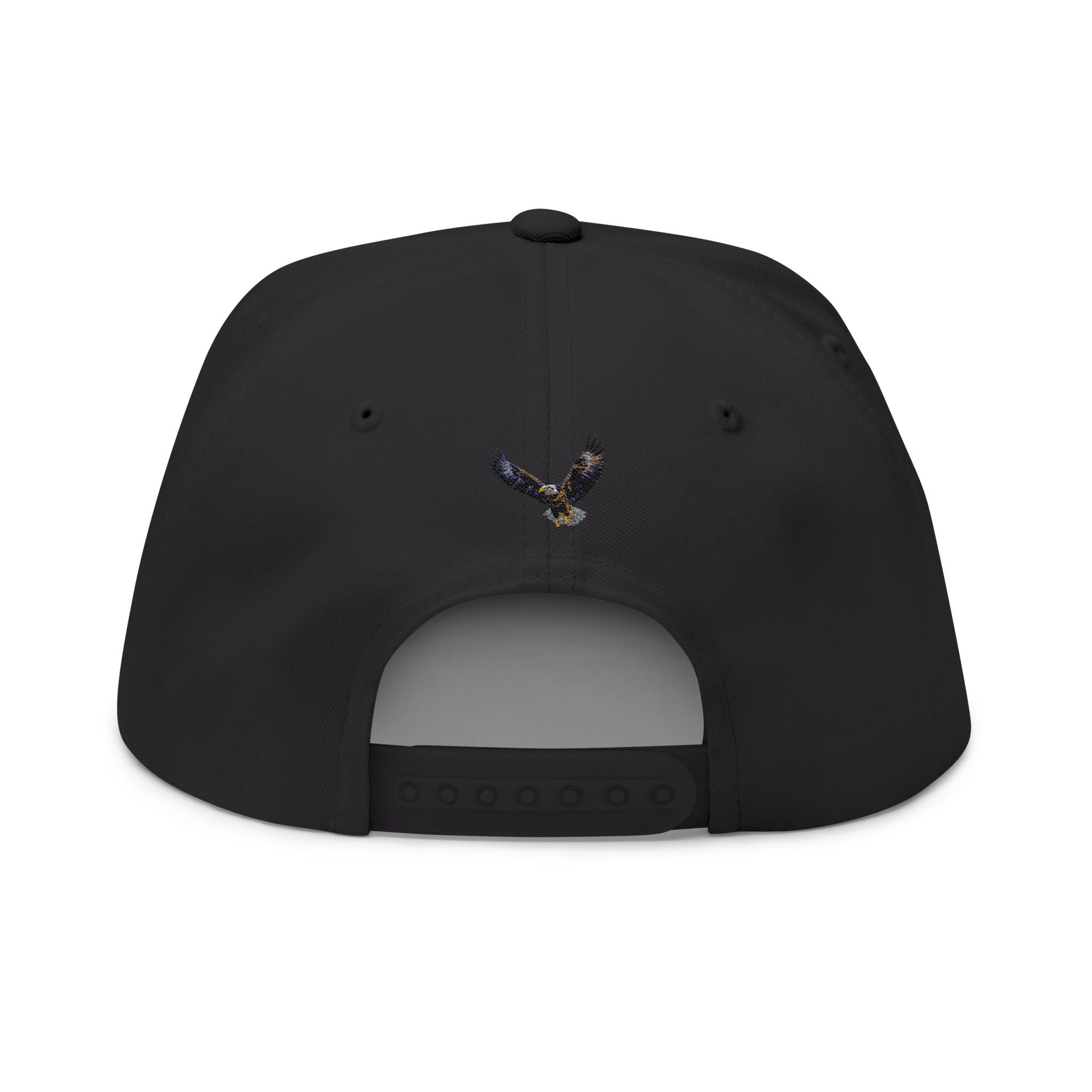 Embroidered Flat Bill Cap — "The Play" Clothing Company Script Logo