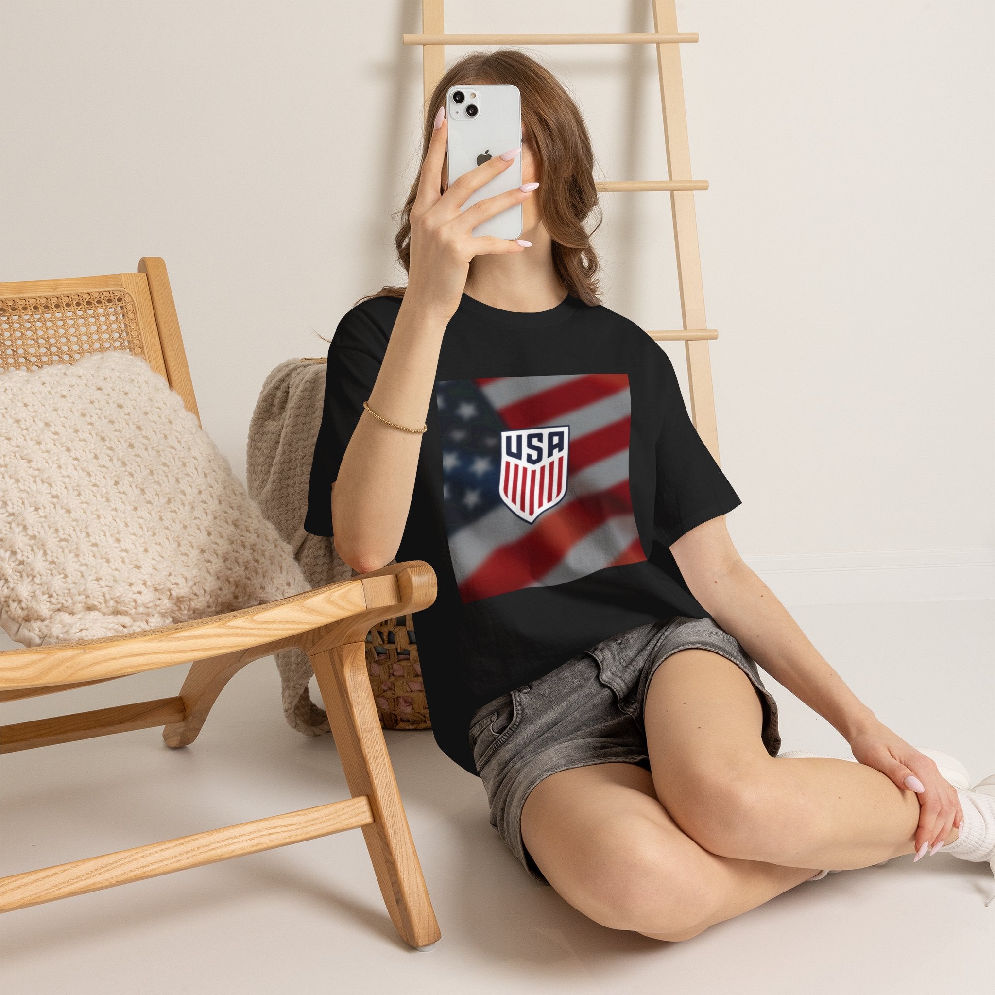 USA Shield Flag Tee — Patriotic American Soccer Crest T-Shirt