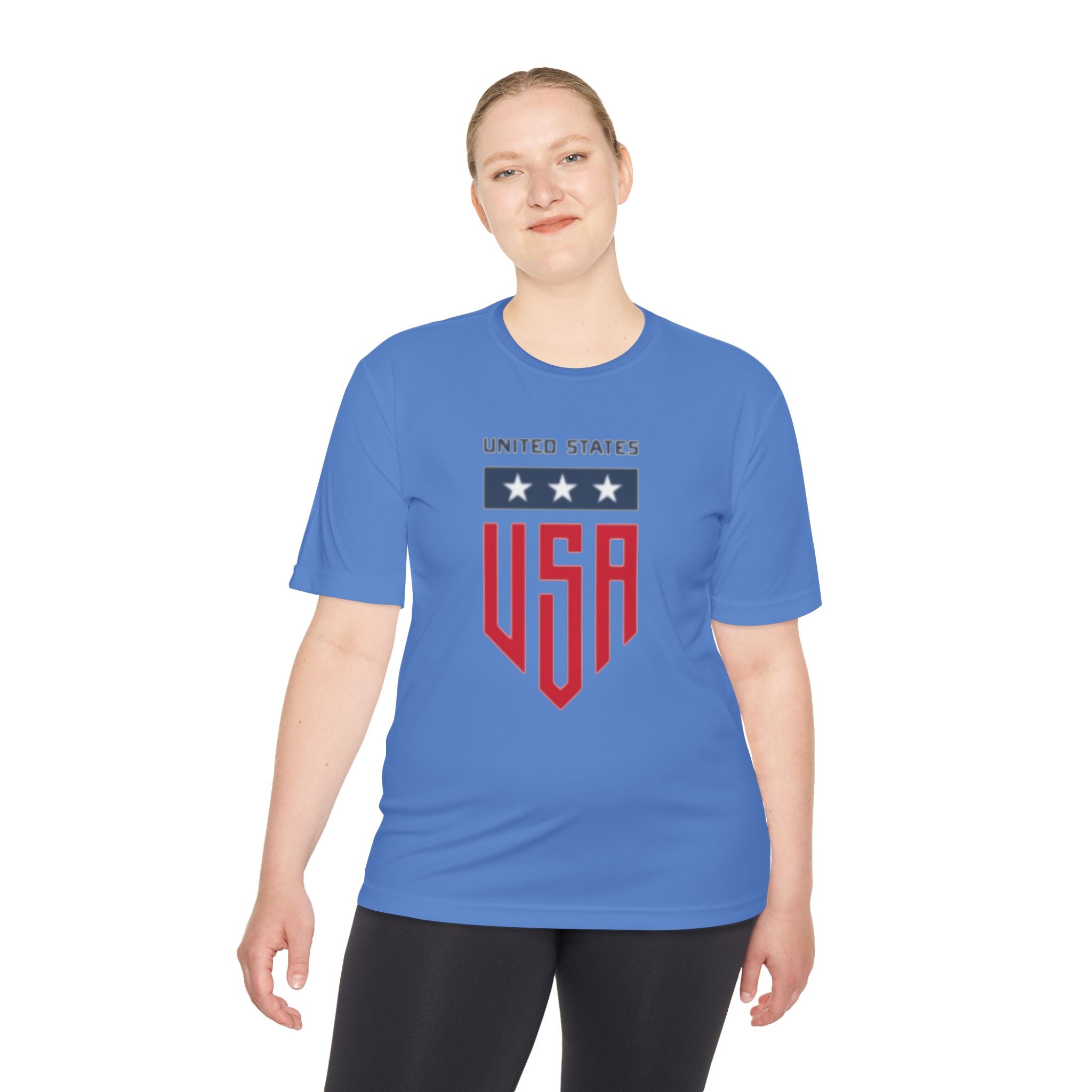 USA Shield Athletic Tee — United States Patriotic Sports Shirt