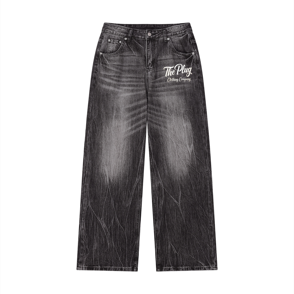 Men’s Vintage Wash Wide Leg Jeans - The Plug Clothing Company