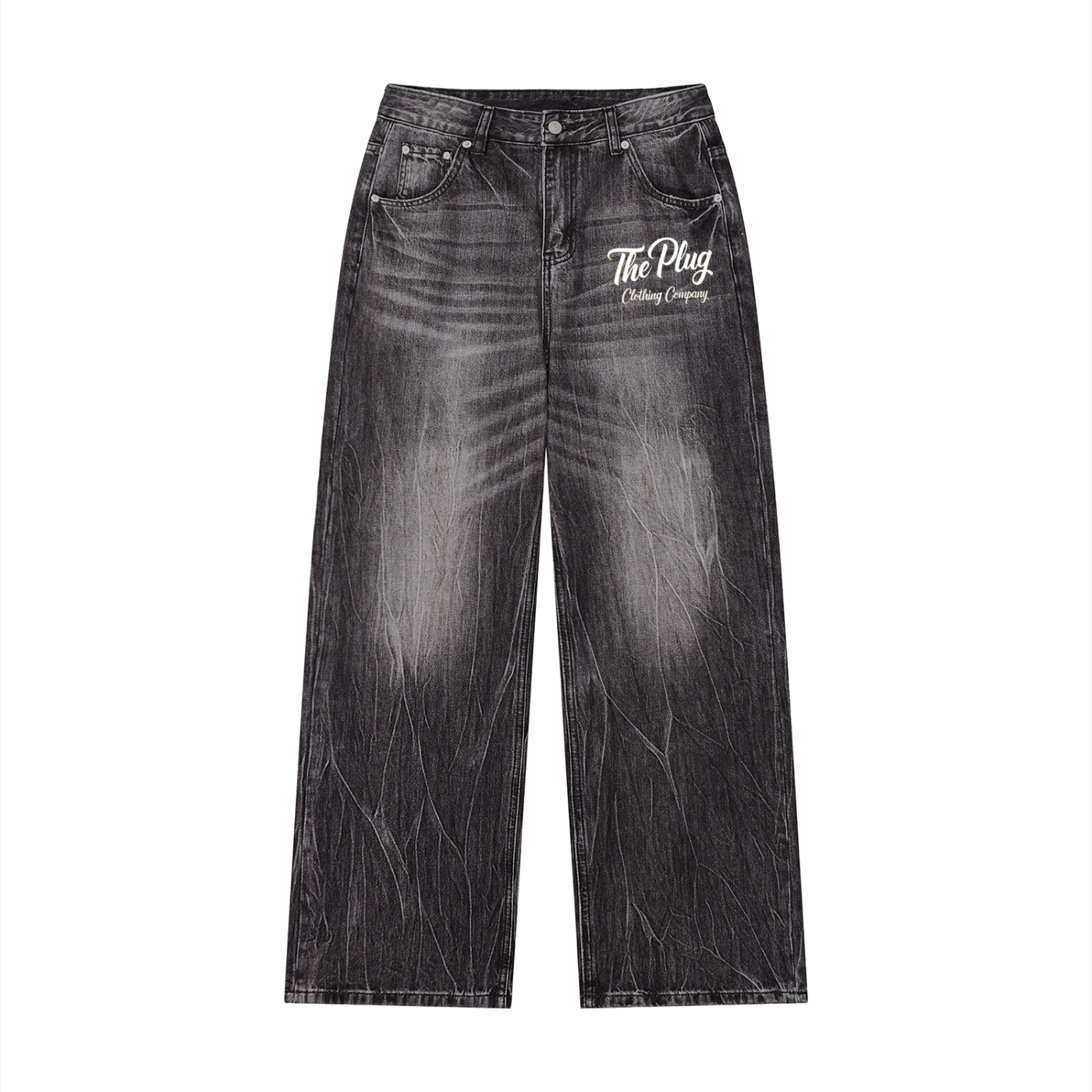 Men’s Vintage Wash Wide Leg Jeans - The Plug Clothing Company
