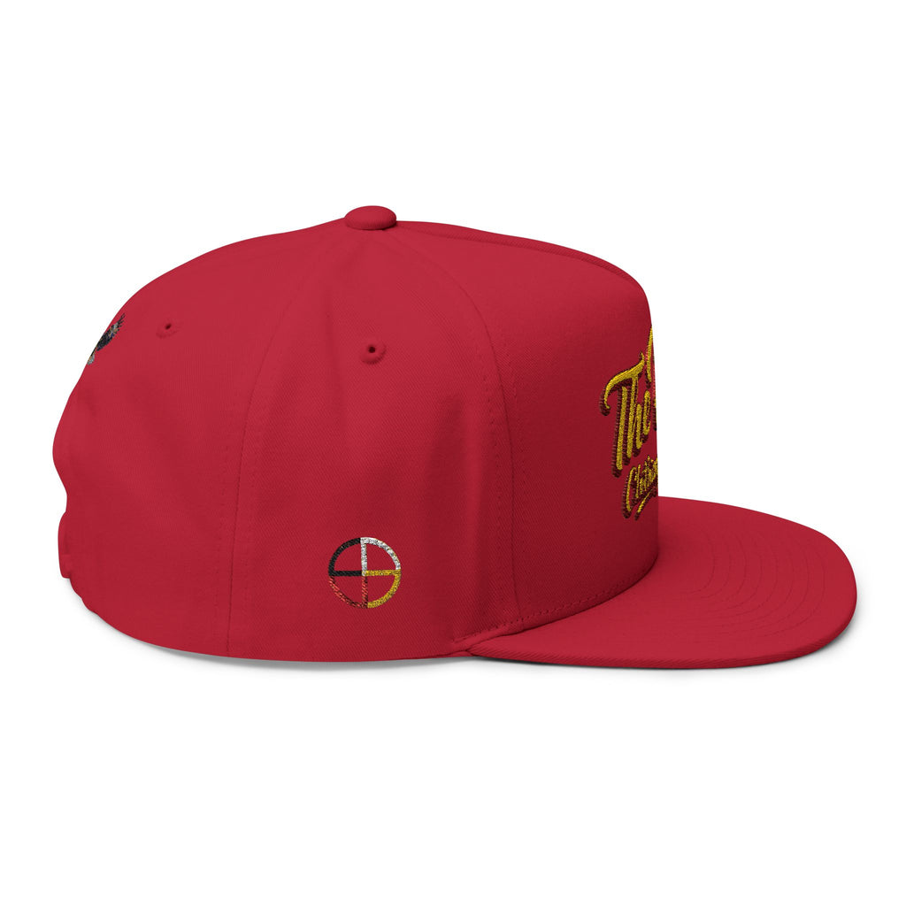 Embroidered Flat Bill Cap — "The Play" Clothing Company Script Logo