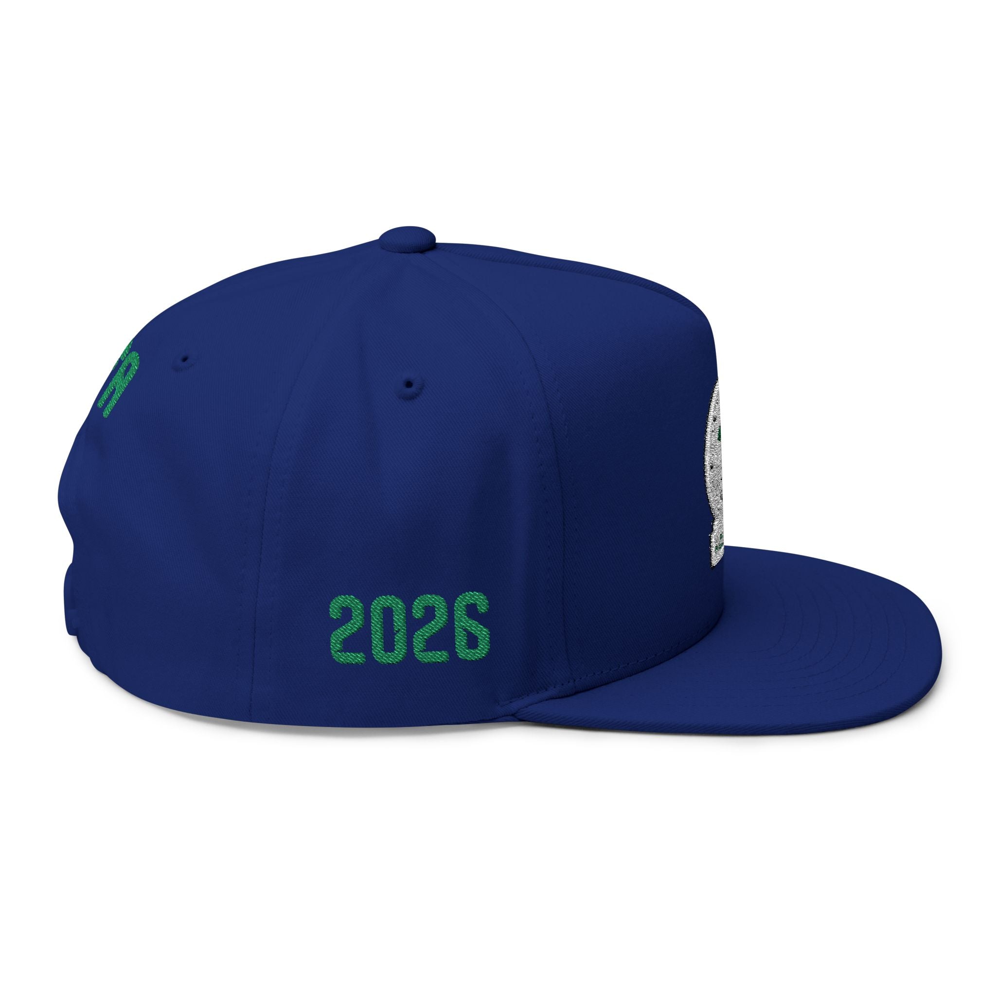 Embroidered FIFA Flat Bill Cap — Green Wing Logo Snapback