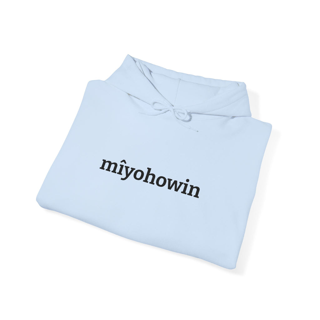 "mîyohowin" Minimalist White Hoodie