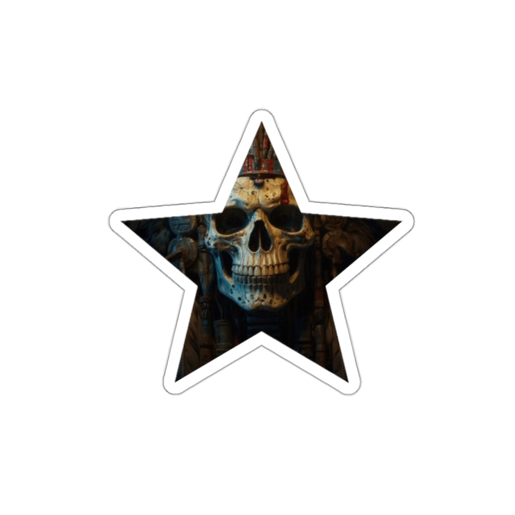 Skull Star Die-Cut Sticker — Gothic Pirate Skeleton Laptop Decal