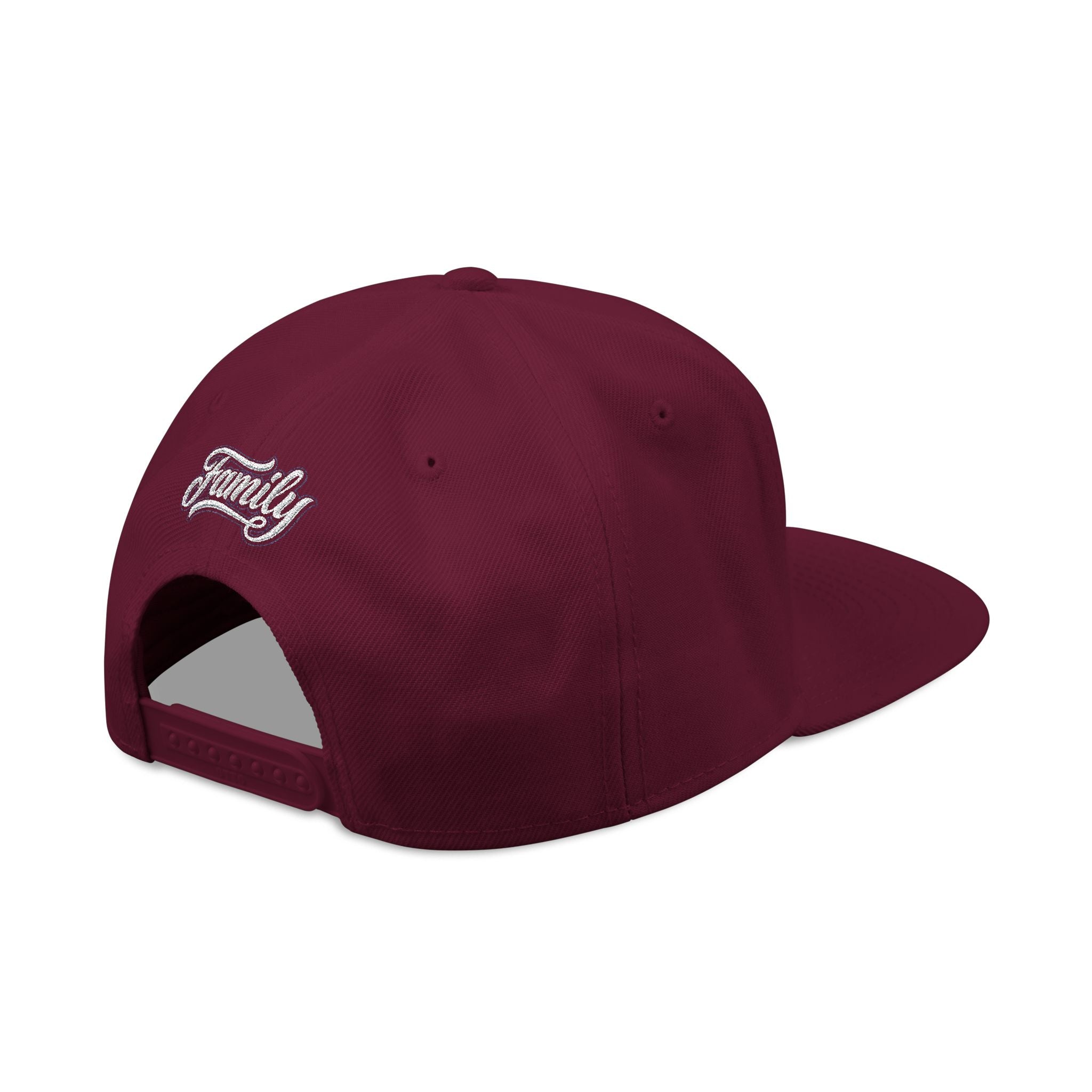 Embroidered Snapback Hat — 'Plug Company' Script Logo