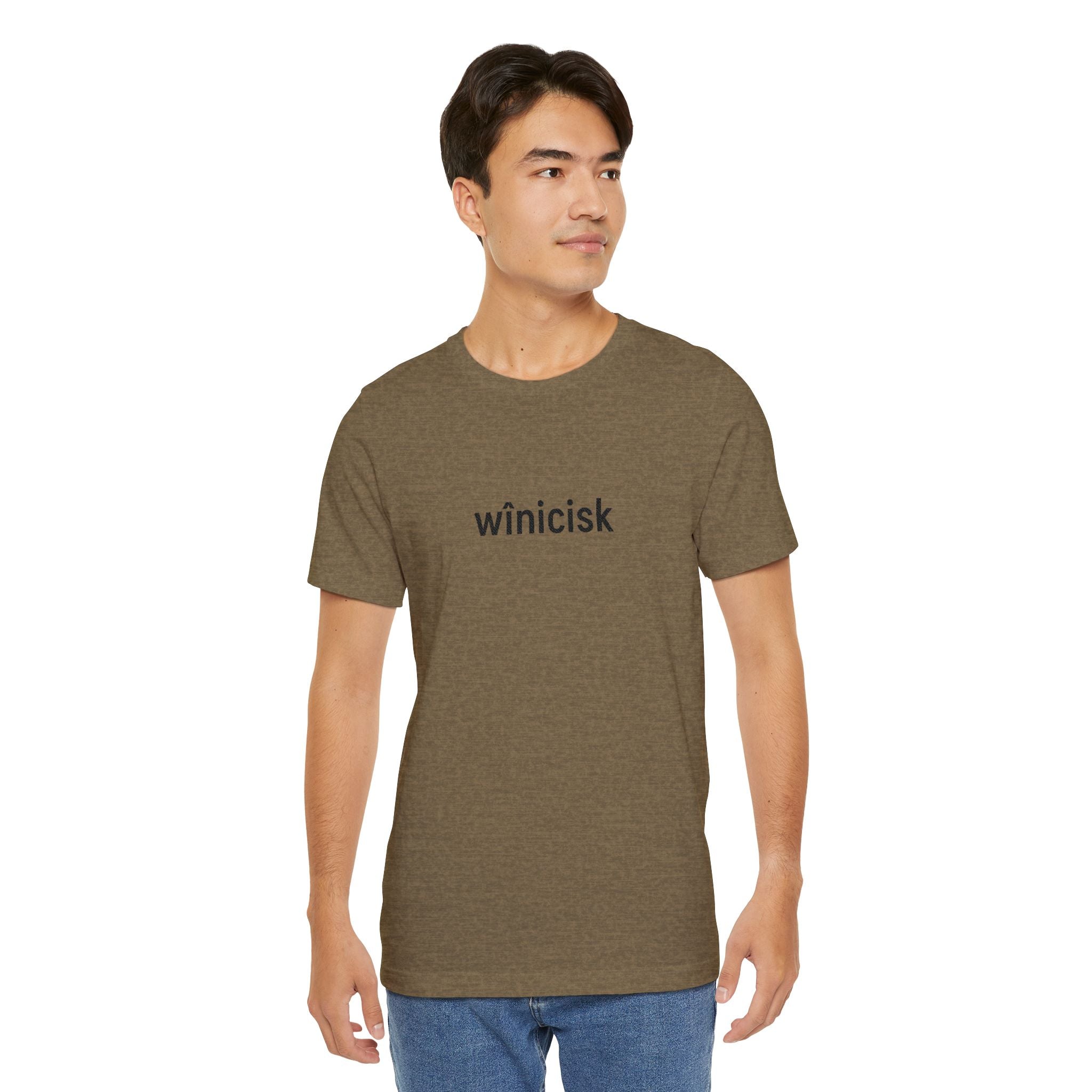 Winicisk Minimalist Logo Tee — Cream Indigenous Streetwear