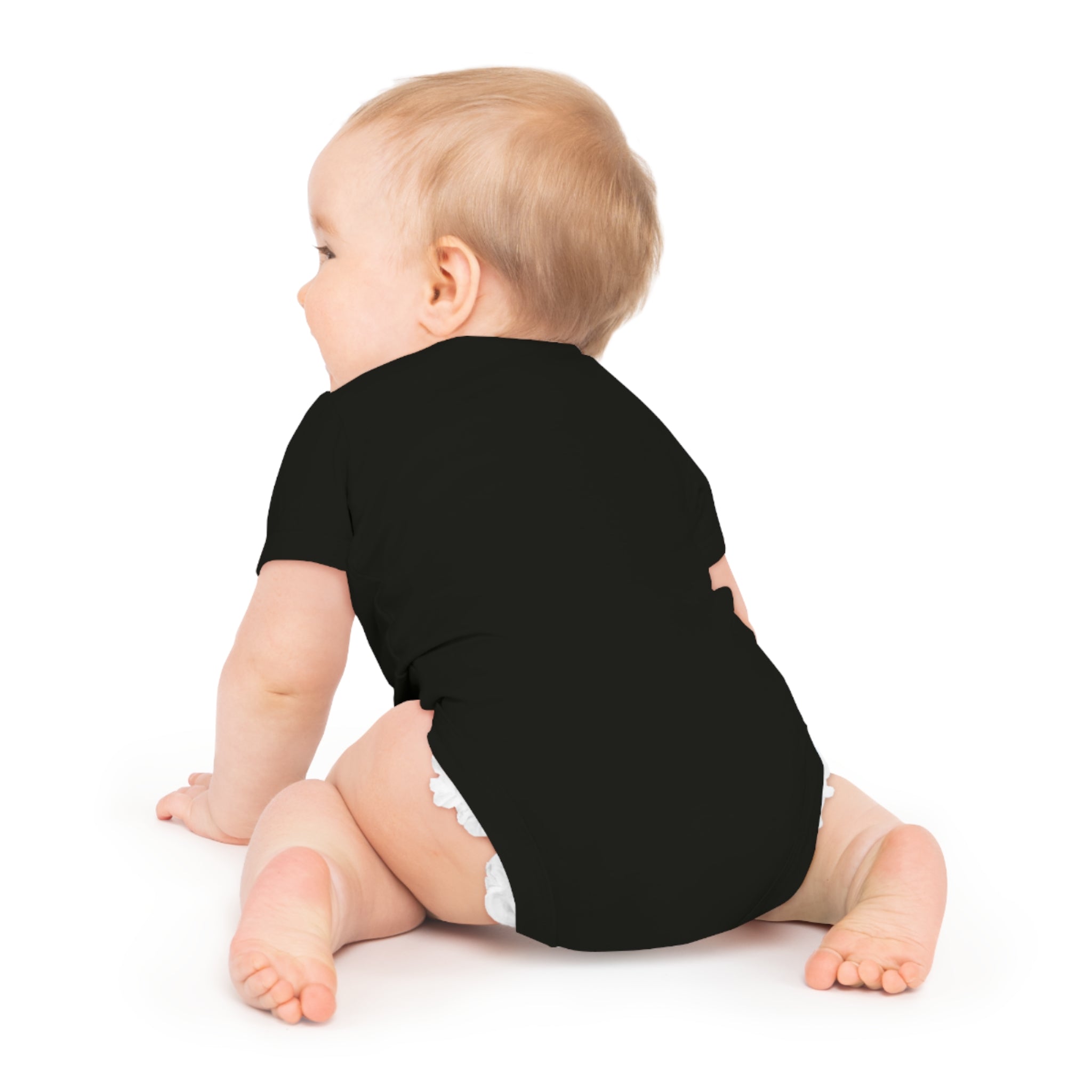 Hustle Crown Baby Bodysuit — Cute Black Short Sleeve Infant Onesie