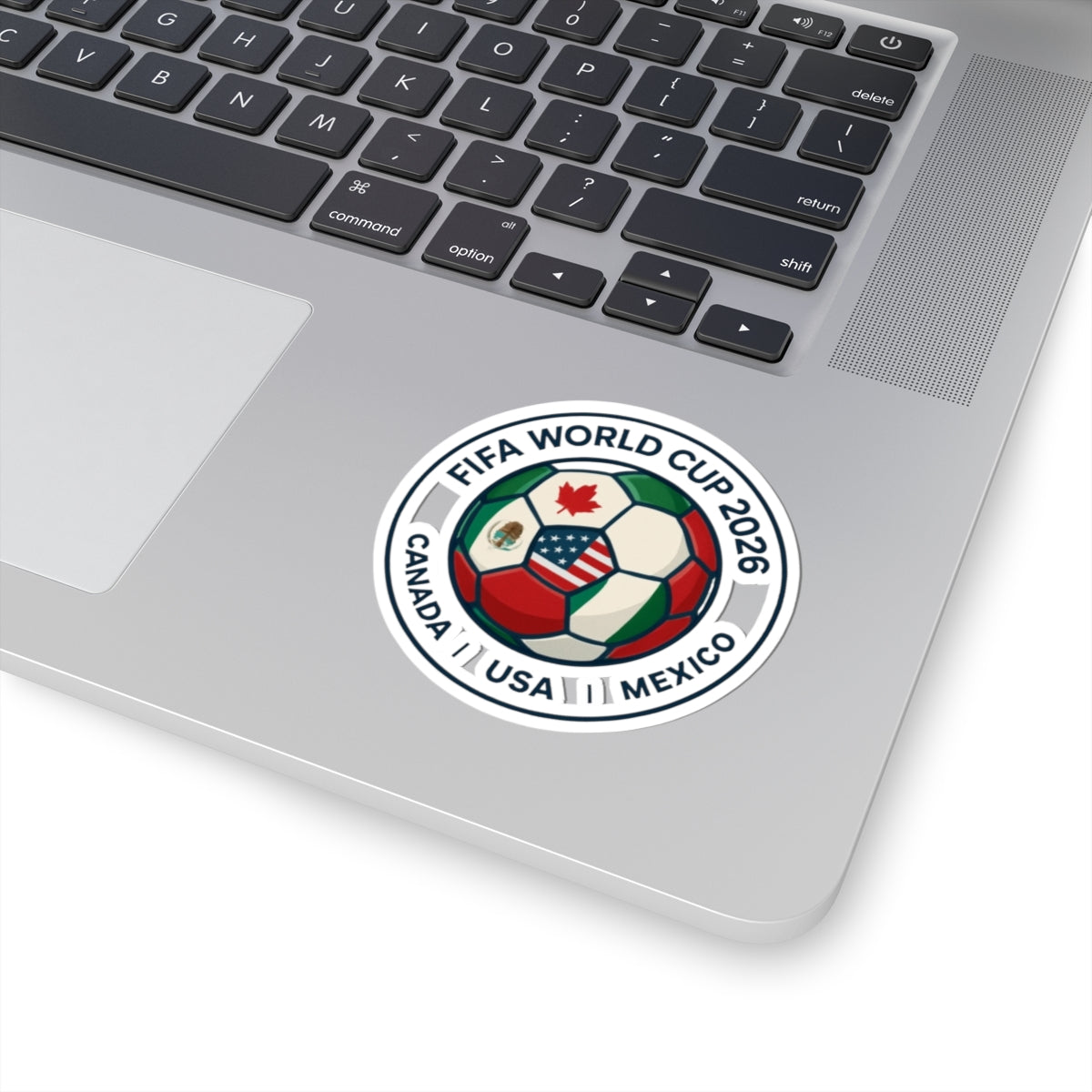 FIFA World Cup 2026 Soccer Ball Sticker — Canada USA Mexico Kiss-Cut
