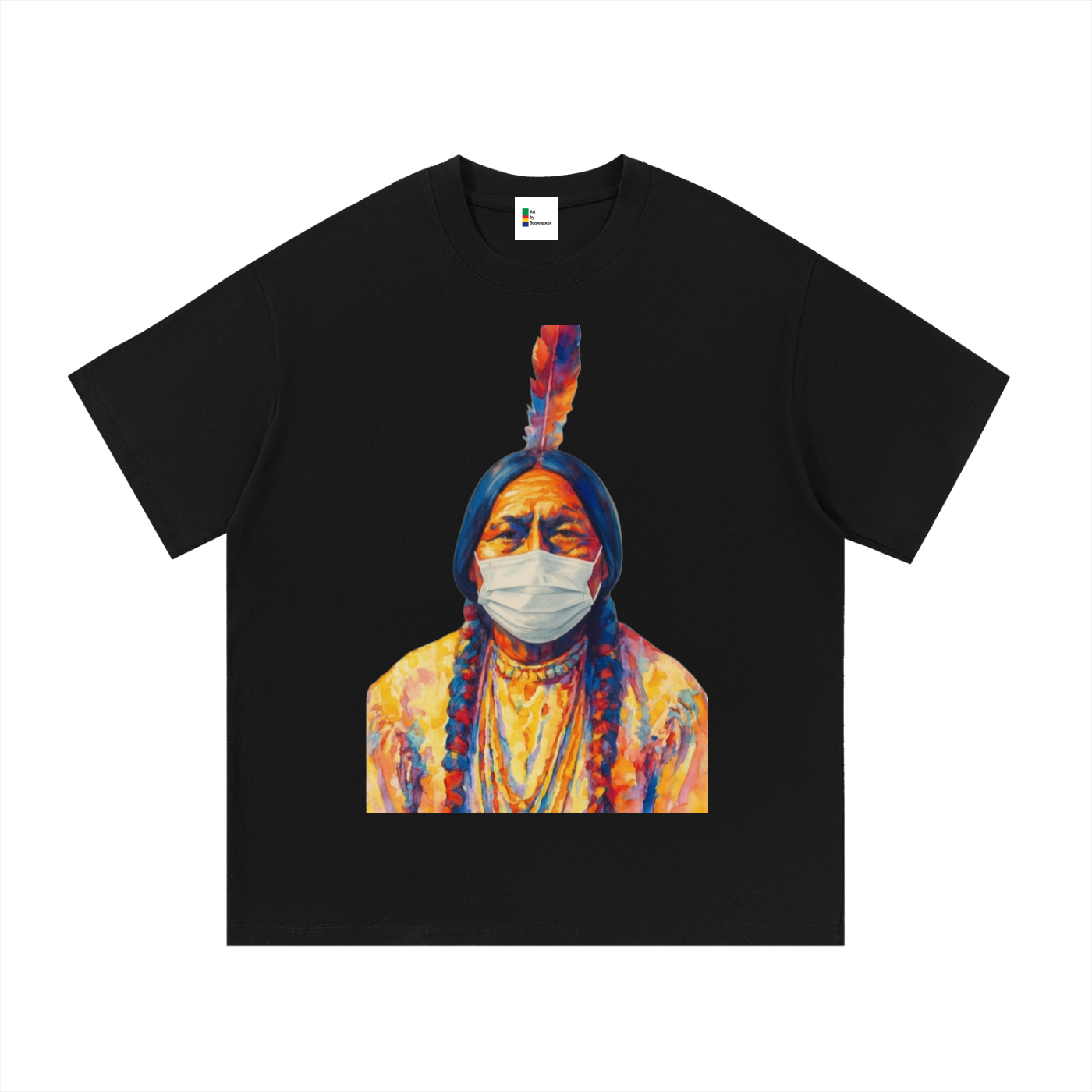 sittingbull,covid,watercolor