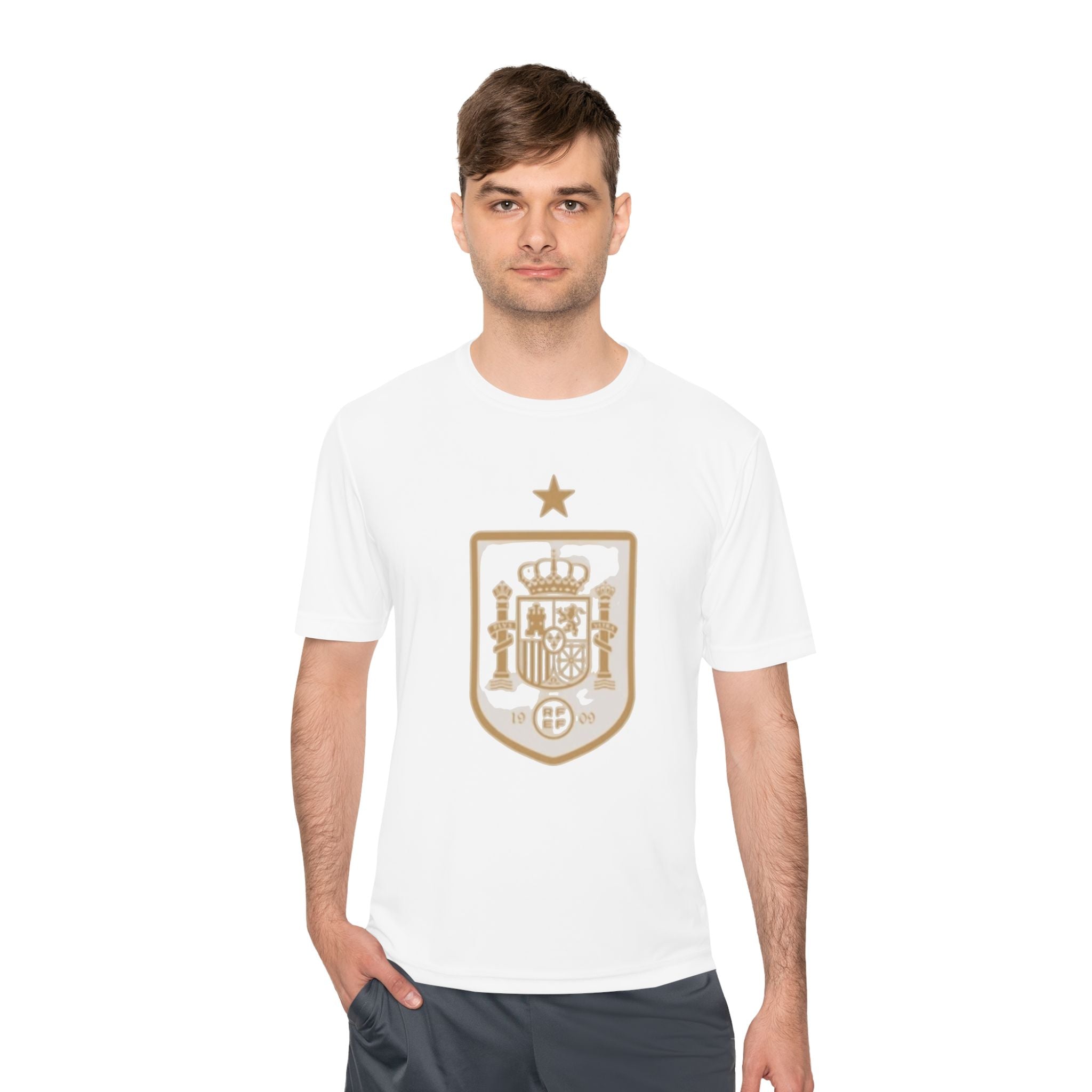 World Cup 2026 Spain Soccer Tee — Crest & Ball Graphic Moisture-Wicking Shirt