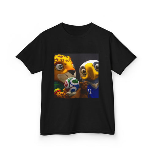 Kids Soccer Mascot T‑Shirt — Cute World Cup Bird & Jaguar Design