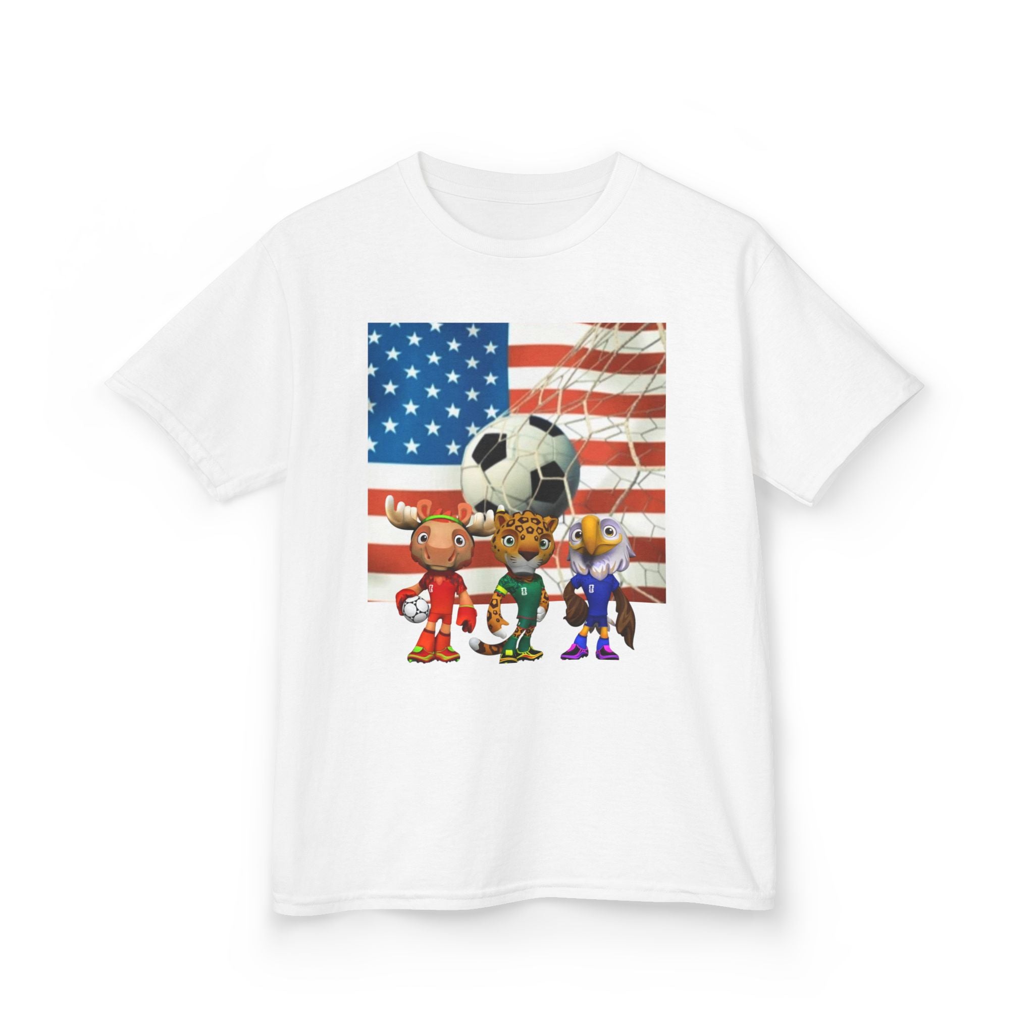 Kids Soccer Team T‑Shirt — Patriotic USA Flag Design
