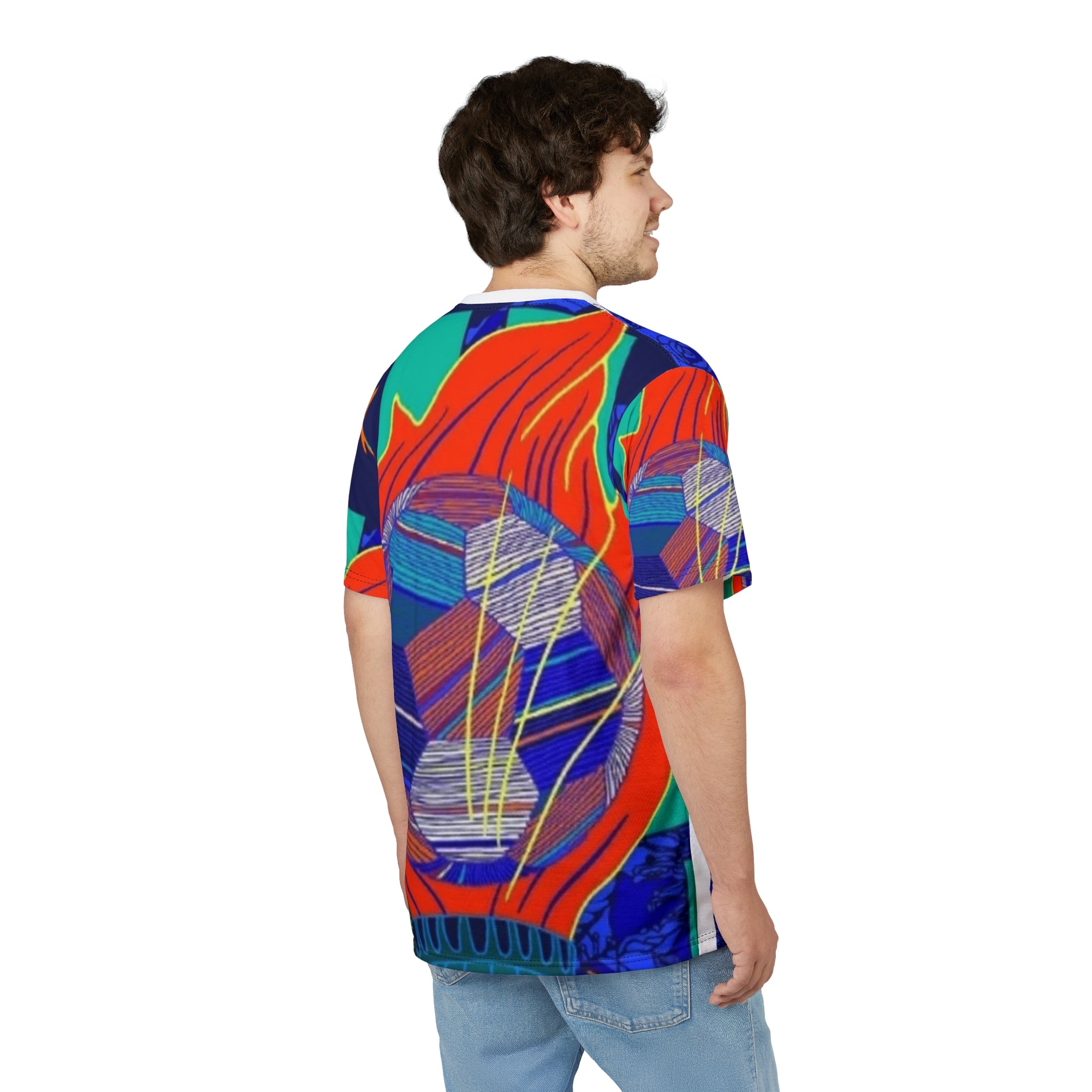 New Jersey FIFA World Cup Torch Print Tee — All-Over Soccer Tournament Graphic Shirt