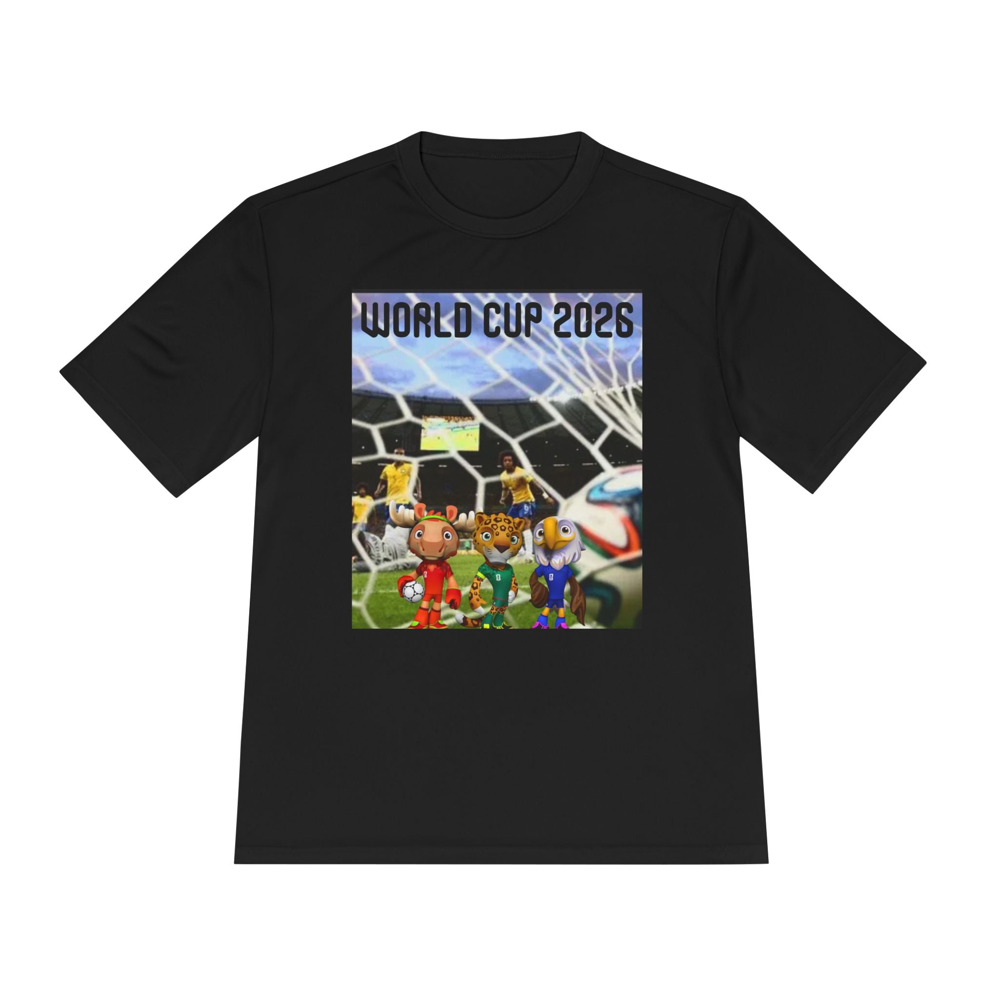 World Cup 2026 Soccer Tee — Cartoon Team Mascots Goal Celebration