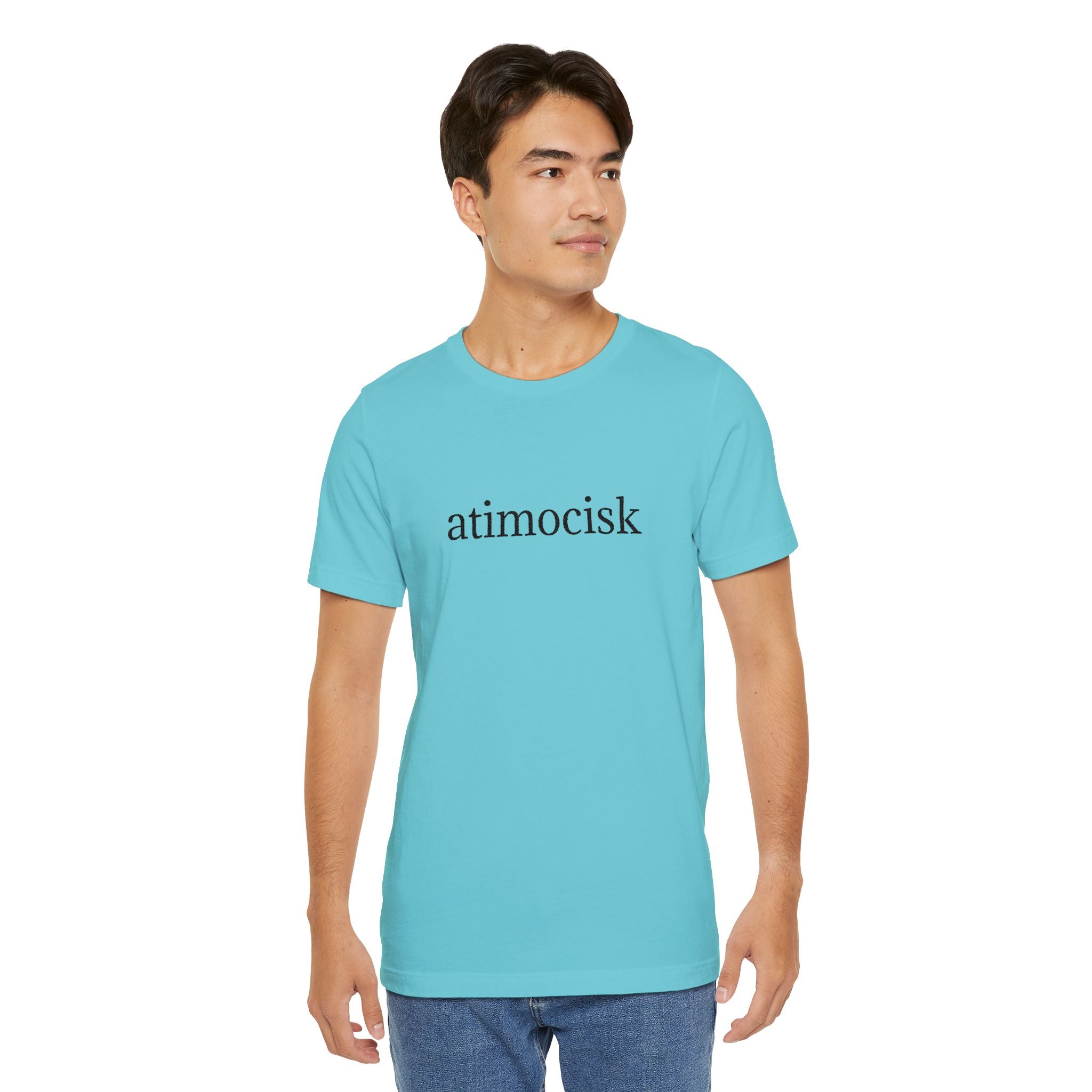 Atimocisk Minimalist Text Tee — Soft Pink Casual T-Shirt