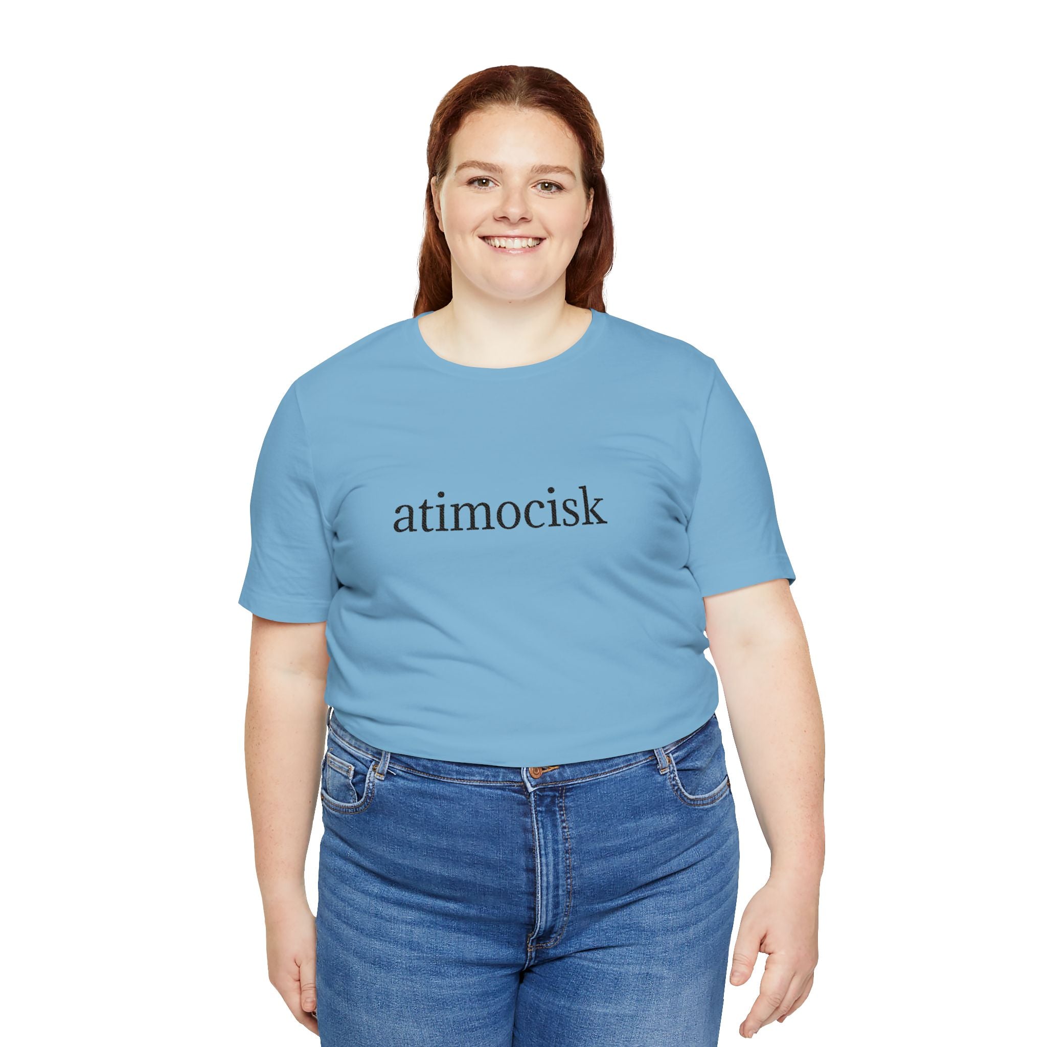 Atimocisk Minimalist Text Tee — Soft Pink Casual T-Shirt