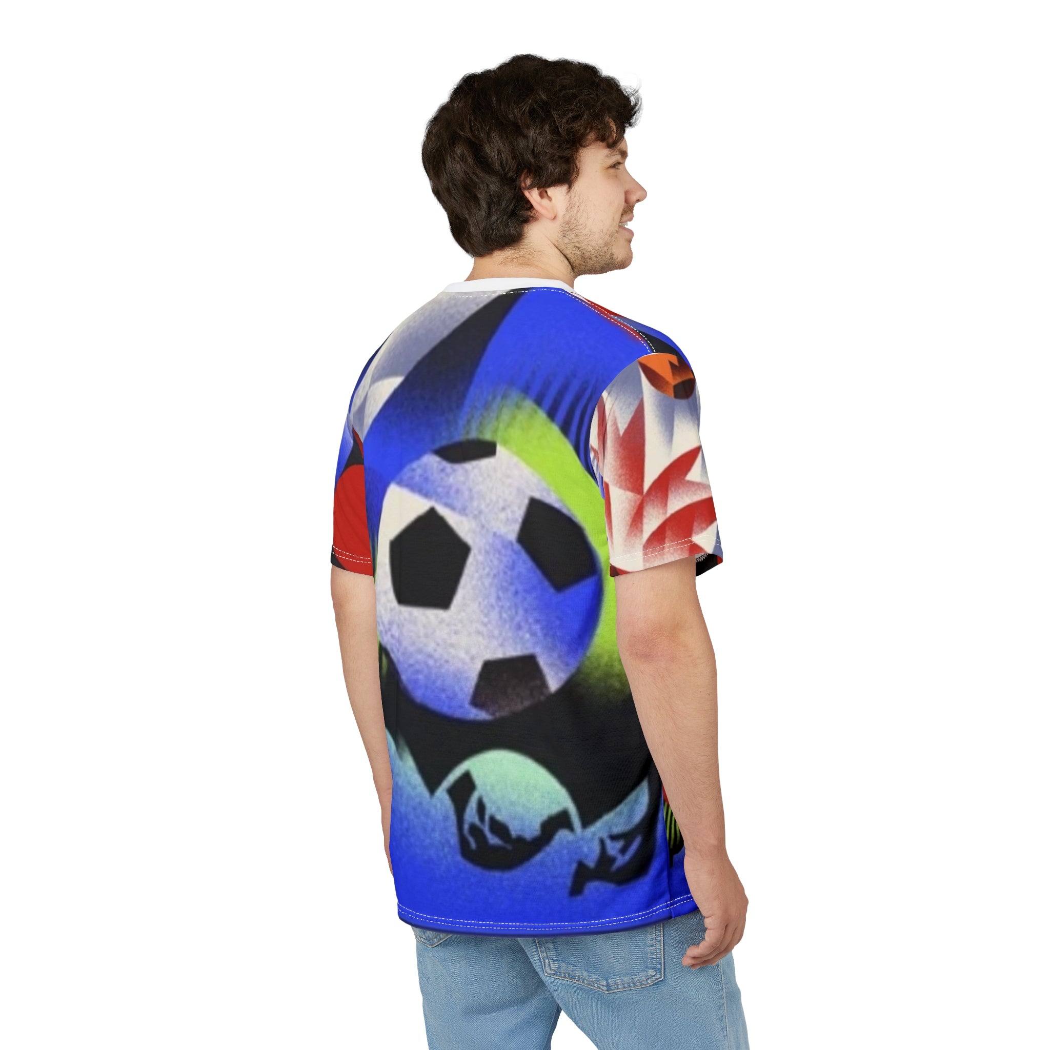 Toronto 2026 World Cup Soccer Graphic Tee — Retro Red Blue All-Over Print