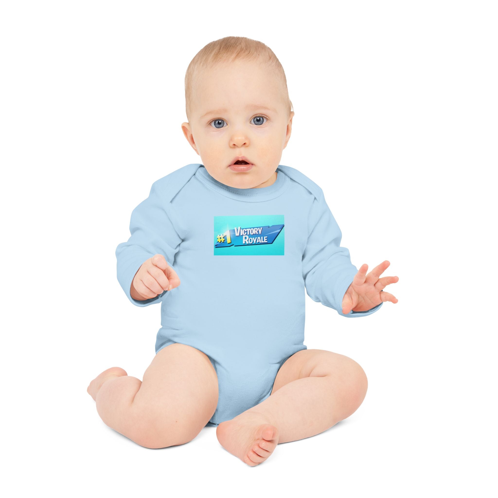Baby Bodysuit - "Victory Royale" Gamer Graphic Long-Sleeve Organic Onesie