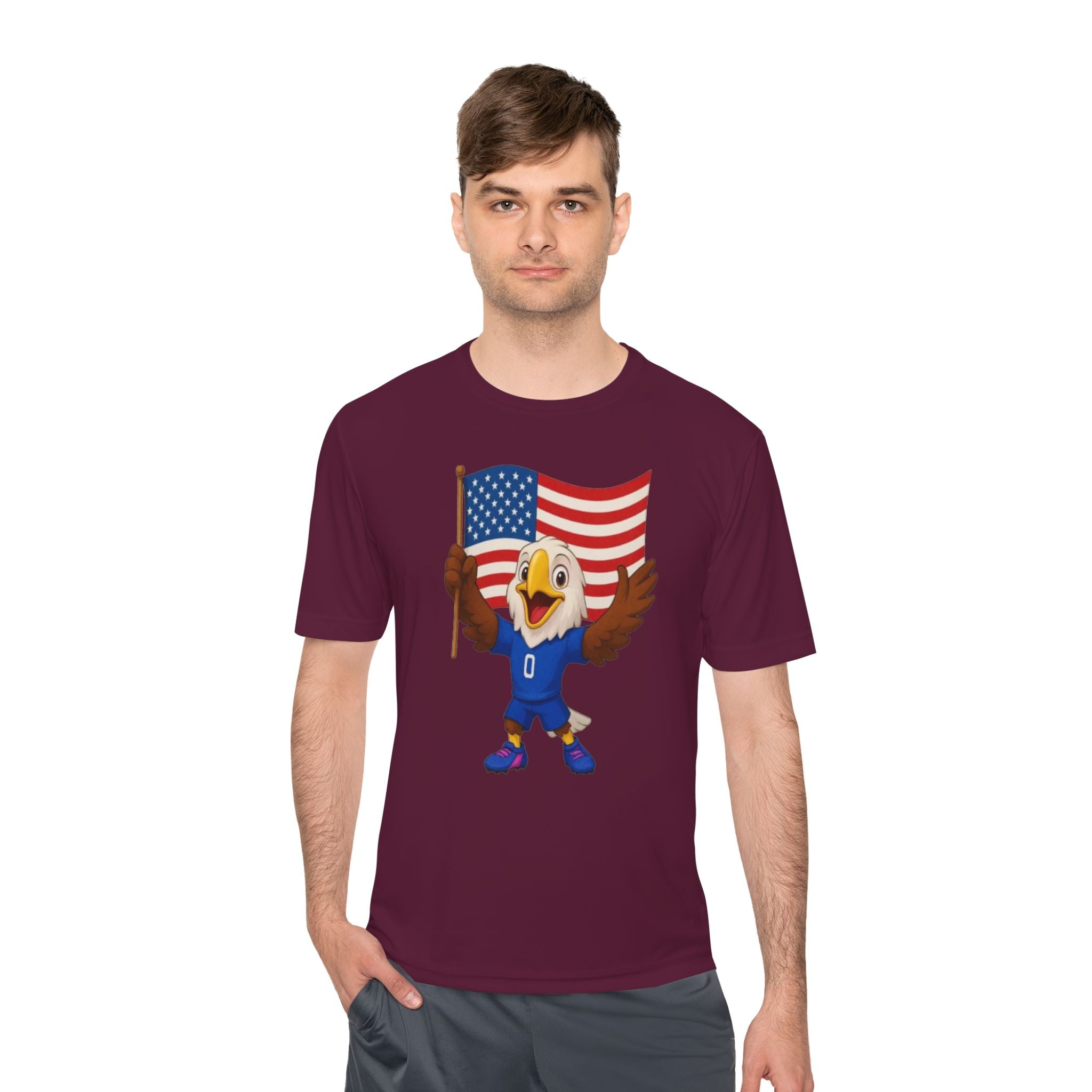 Patriotic Eagle Flag Tee — American Pride World Cup Mascot Shirt