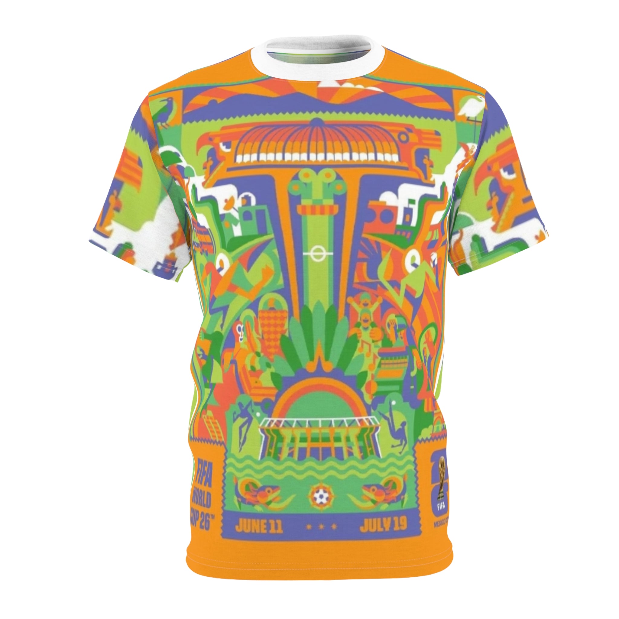Mexico City FIFA World Cup 2026 Retro Stadium All-Over Print Tee