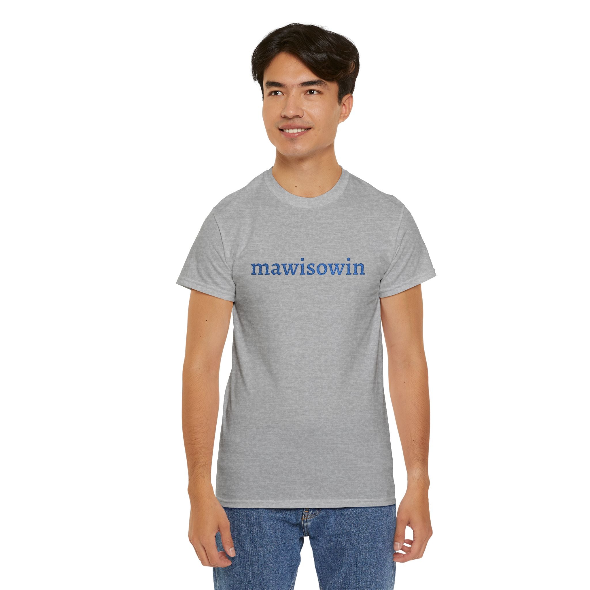 Mawisowin Embroidered Cree Word — Simple Indigenous Phrase