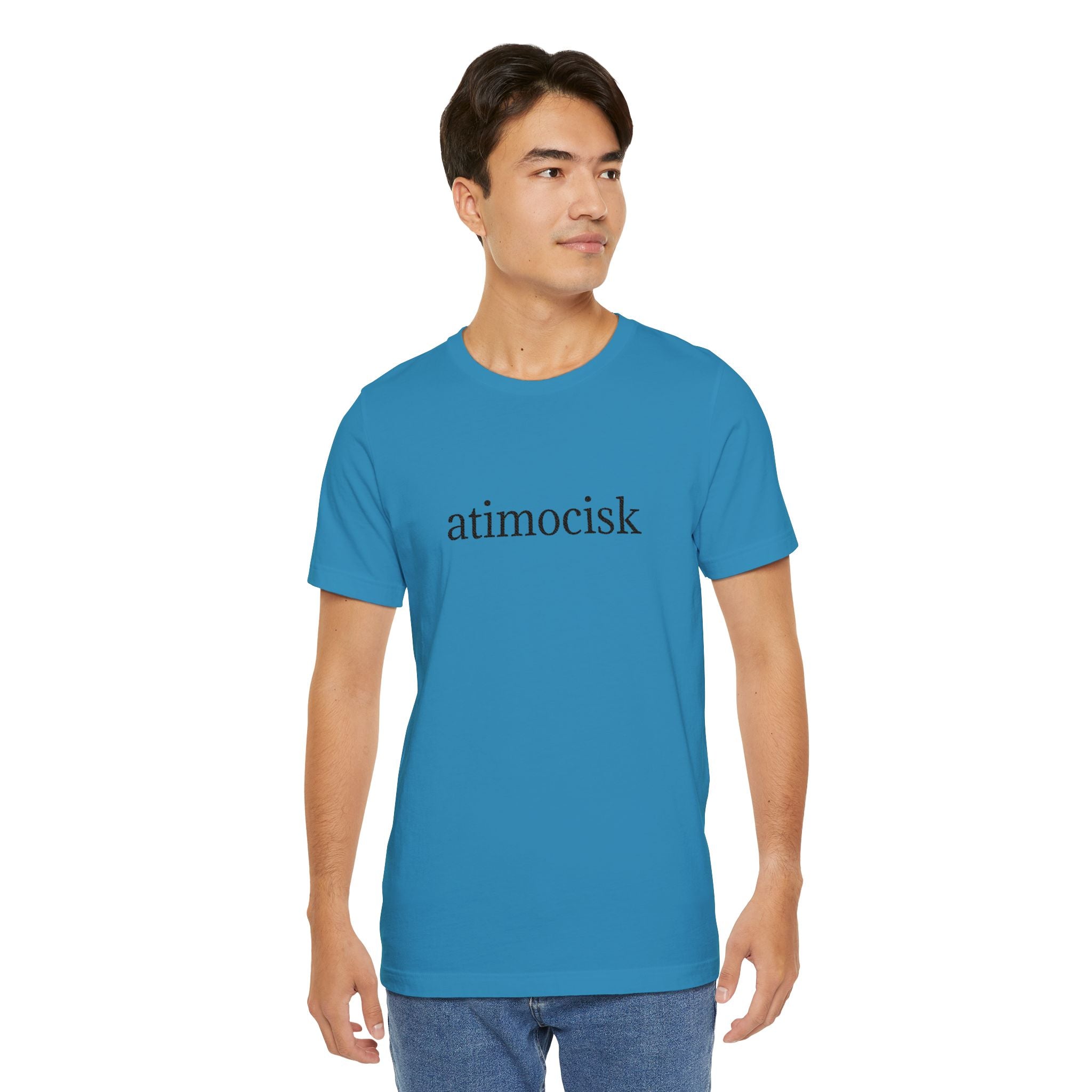 Atimocisk Minimalist Text Tee — Soft Pink Casual T-Shirt