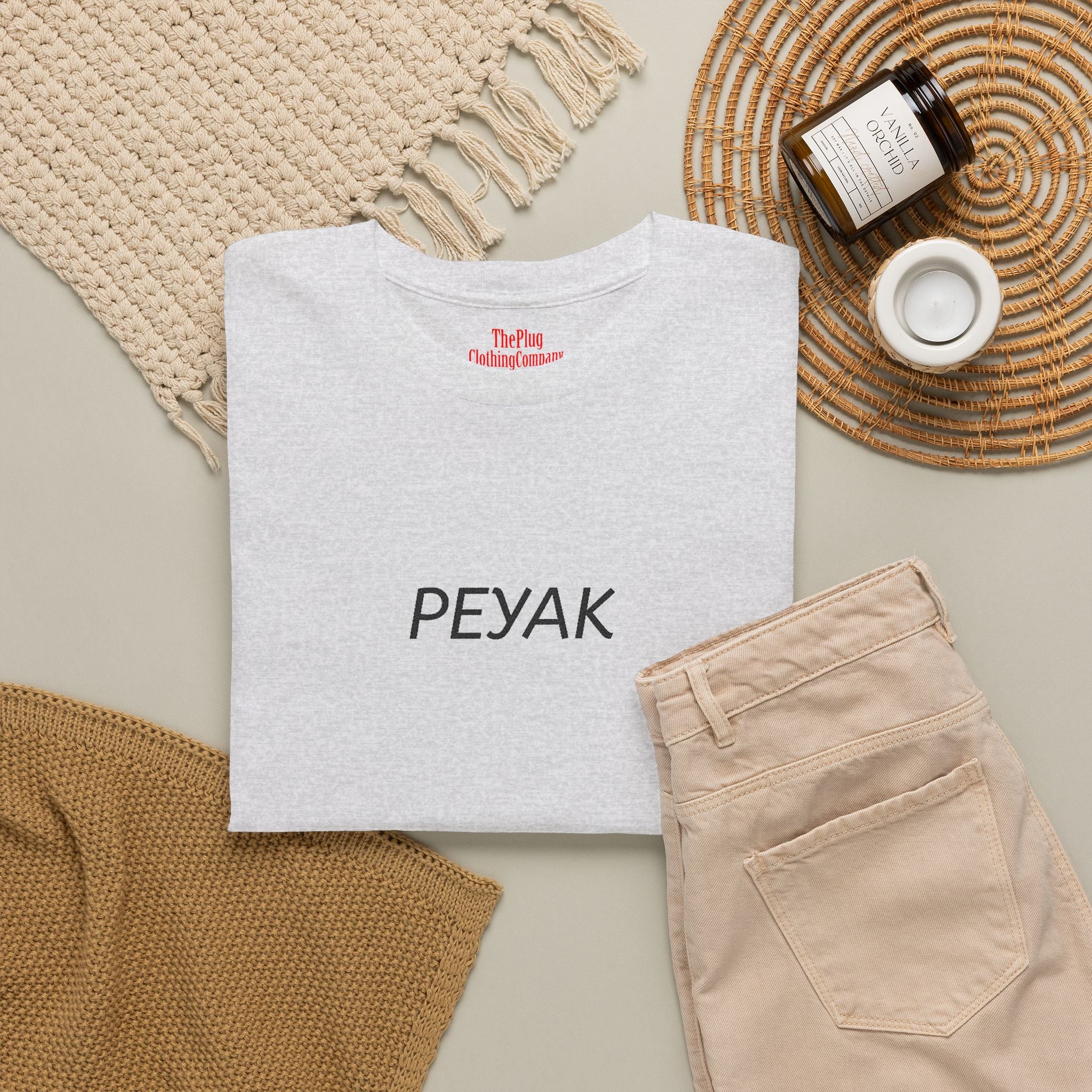 Peyak Graphic Tee — Minimalist White Cotton T-Shirt