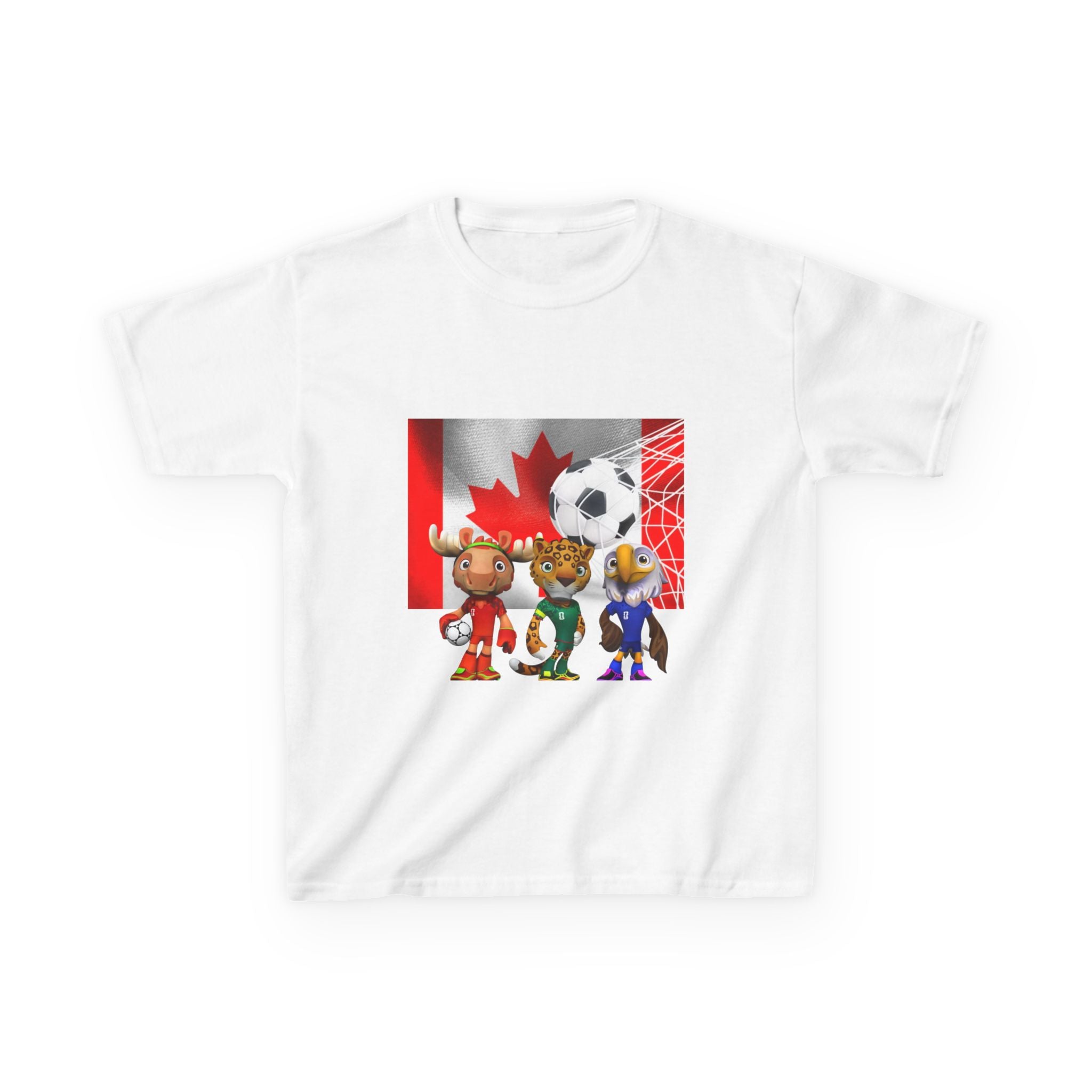 Kids Canada Soccer Mascot T‑Shirt — Cute Team Animal Players