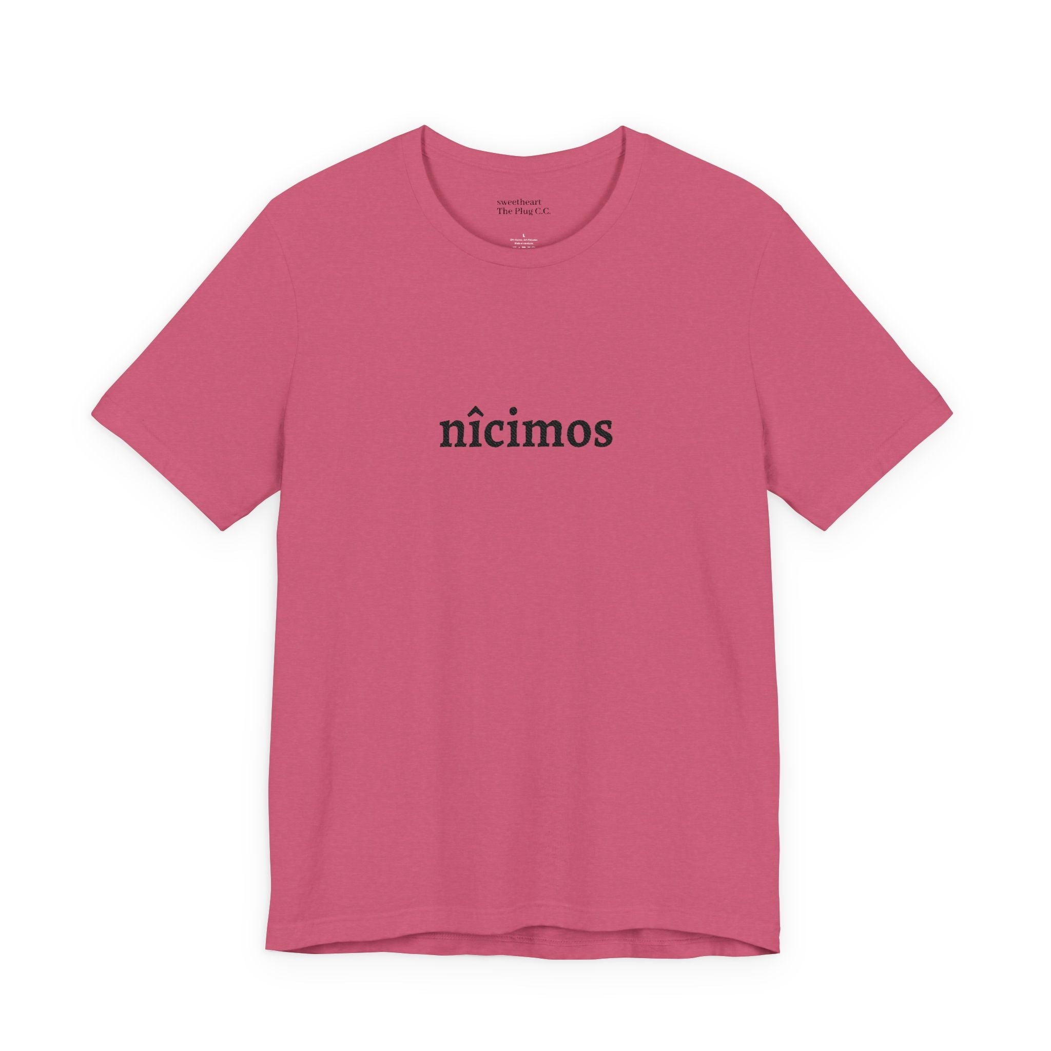 Nicimos Minimalist Graphic Tee — Gothic Script White T‑Shirt