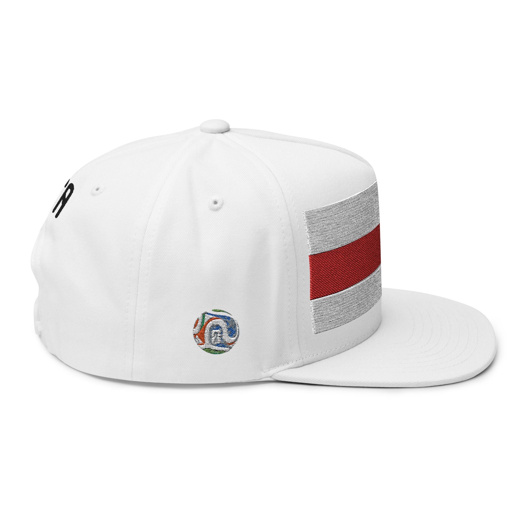 Embroidered England Flag Flat Bill Cap — FIFA Panel Snapback