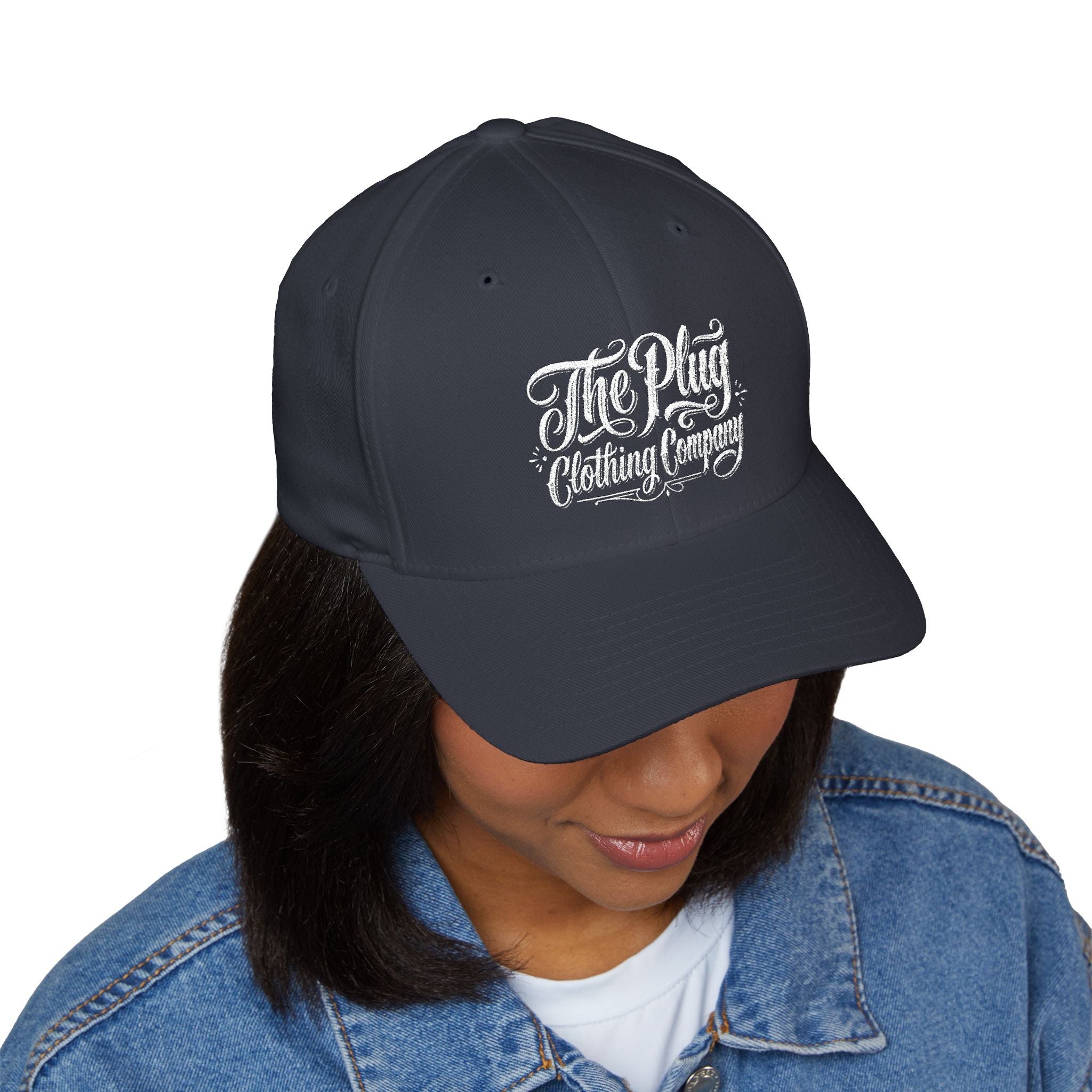 Embroidered "The Plug Clothing Company" with Est.2026 Back Stitch