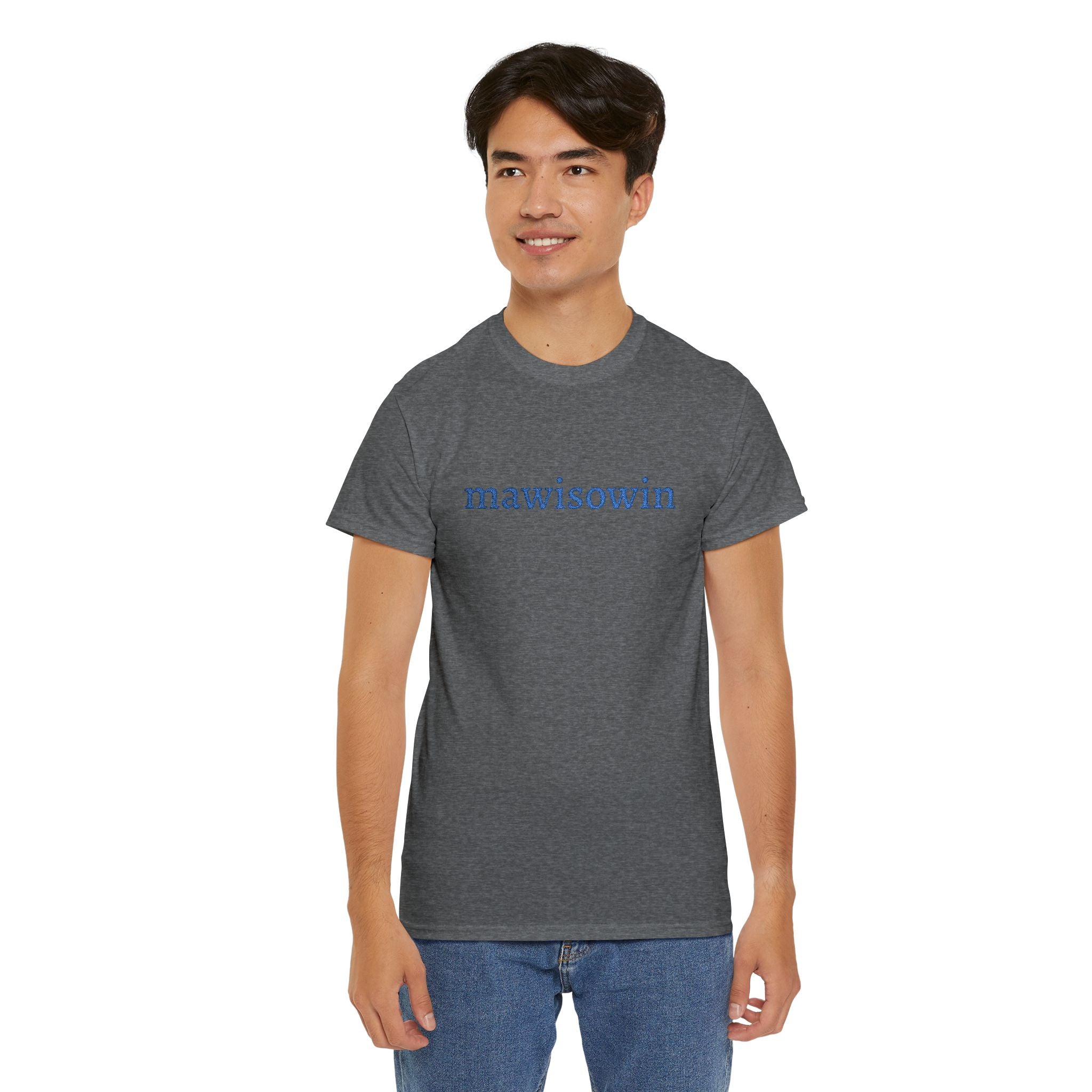 Mawisowin Embroidered Cree Word — Simple Indigenous Phrase