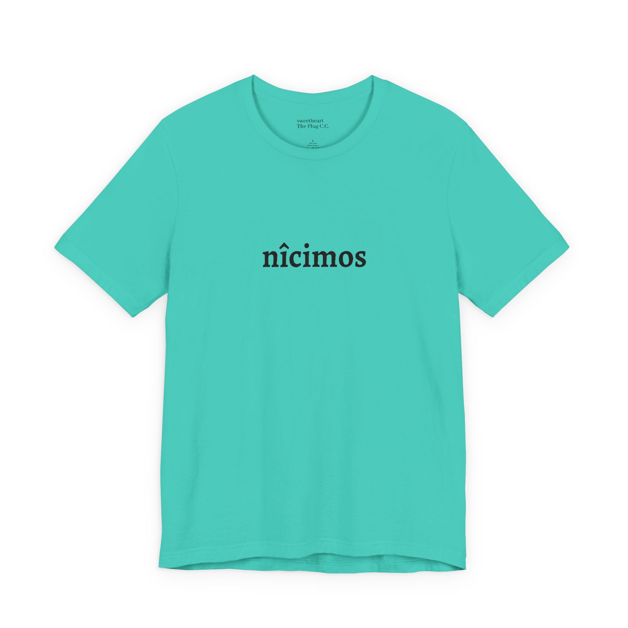 Nicimos Minimalist Graphic Tee — Gothic Script White T‑Shirt