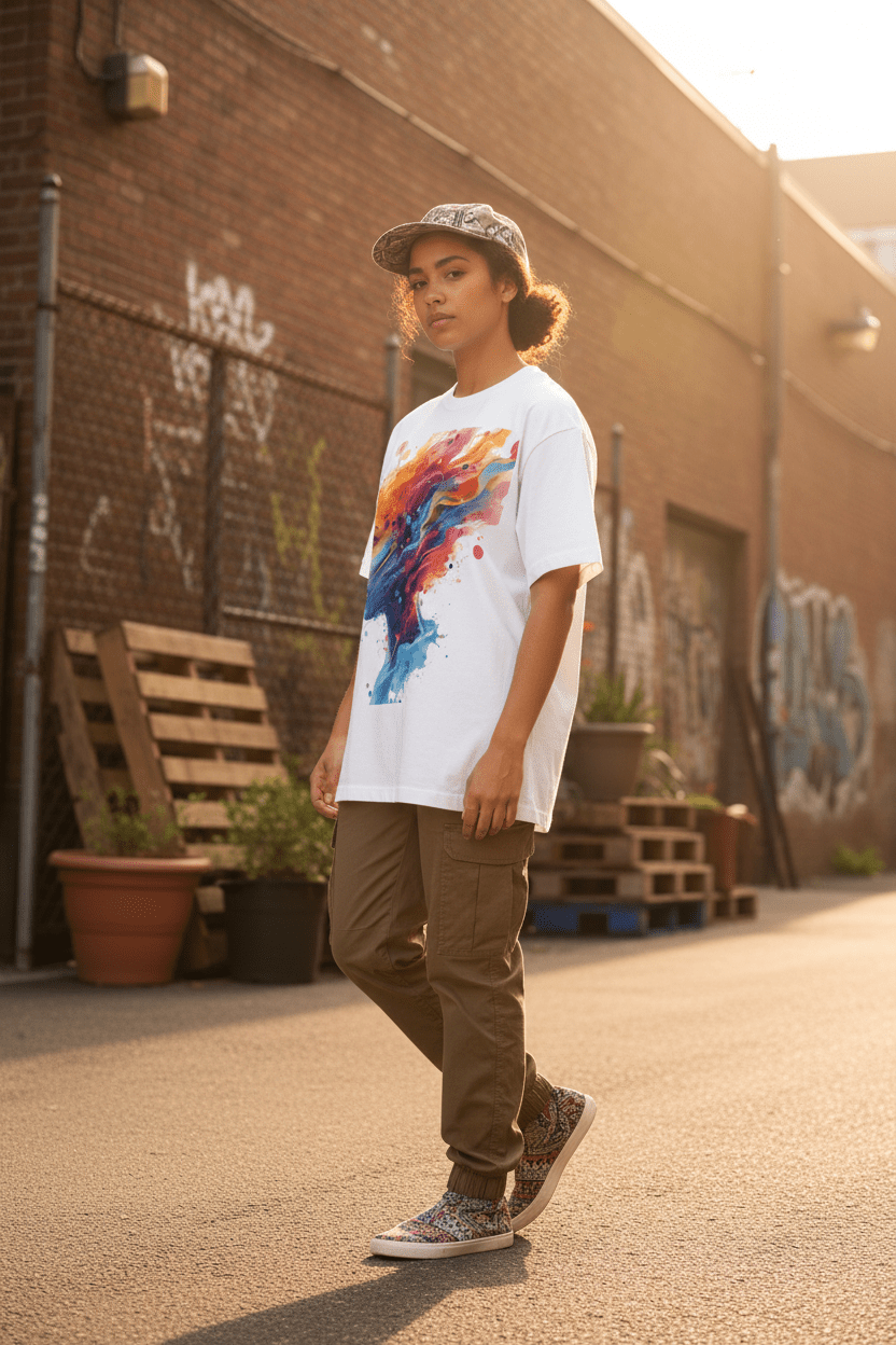 Ai's Second Self Portrait in Watercolor T-Shirt - Art by Seepengoose: The Plug Clothing Company