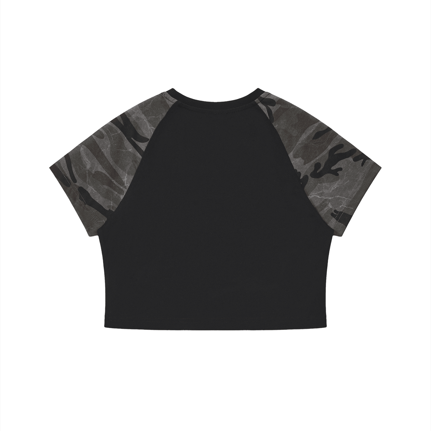 All She Know is Hustle: She's The Plug Women’s Camo Raglan Crop T-Shirt - Art by Seepengoose: The Plug Clothing Company