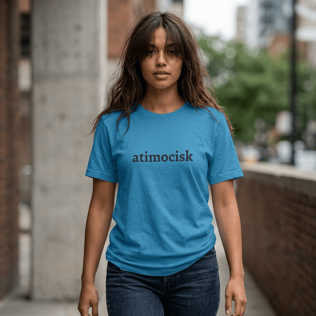 atimocisk Minimalist Text T-Shirt — Casual T-Shirt - Art by Seepengoose: The Plug Clothing Company