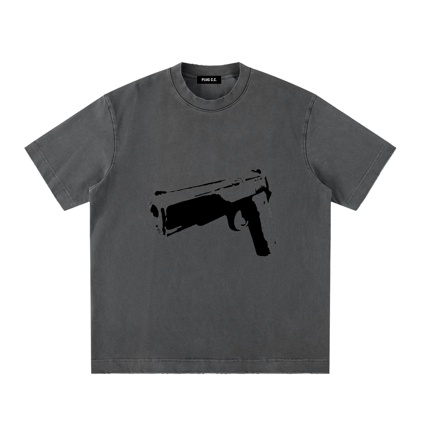 Heavy Vintage Handgun Print T-shirt