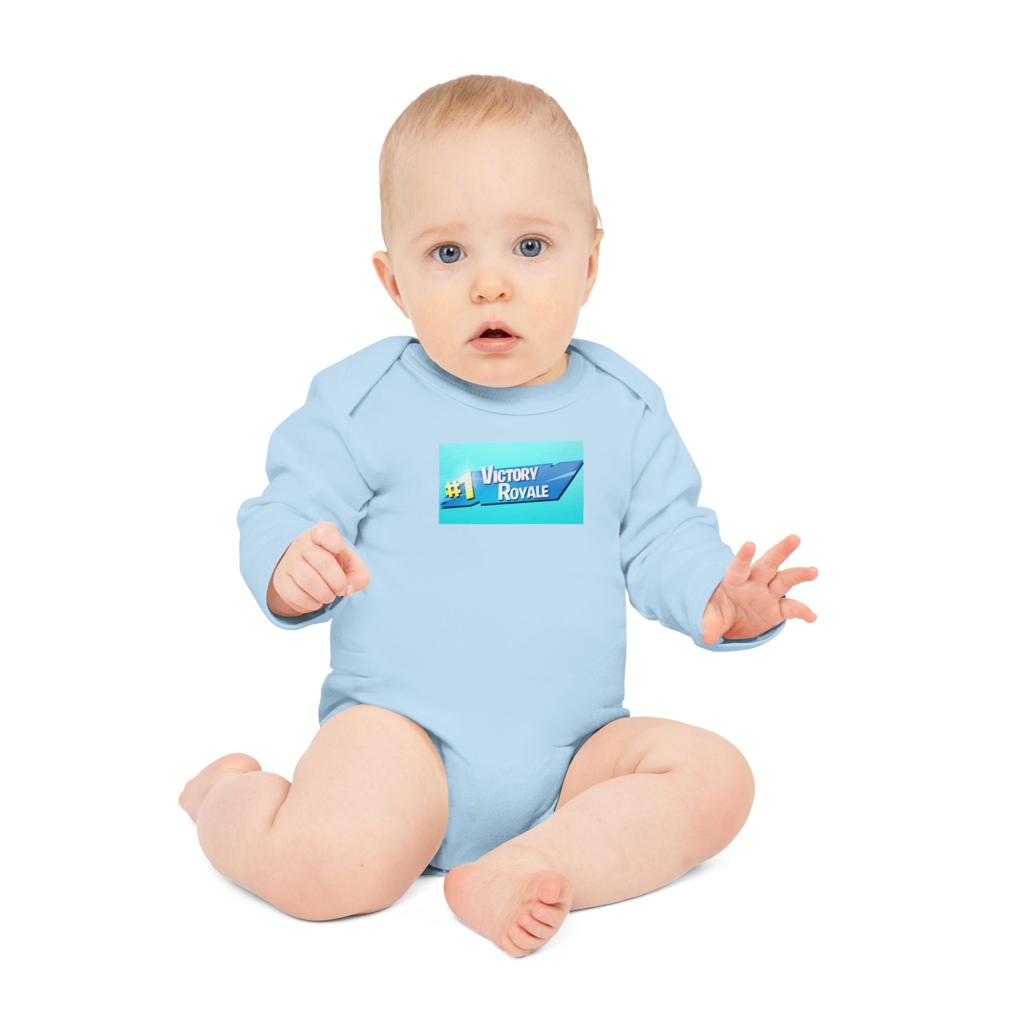Baby Bodysuit - "Victory Royale" Gamer Graphic Long-Sleeve Organic Onesie - Art by Seepengoose: The Plug Clothing Company