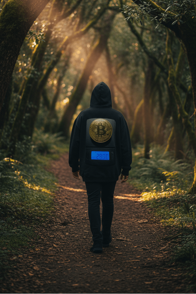 Bitcoin & Bench Hoodie - Art by Seepengoose: The Plug Clothing Company