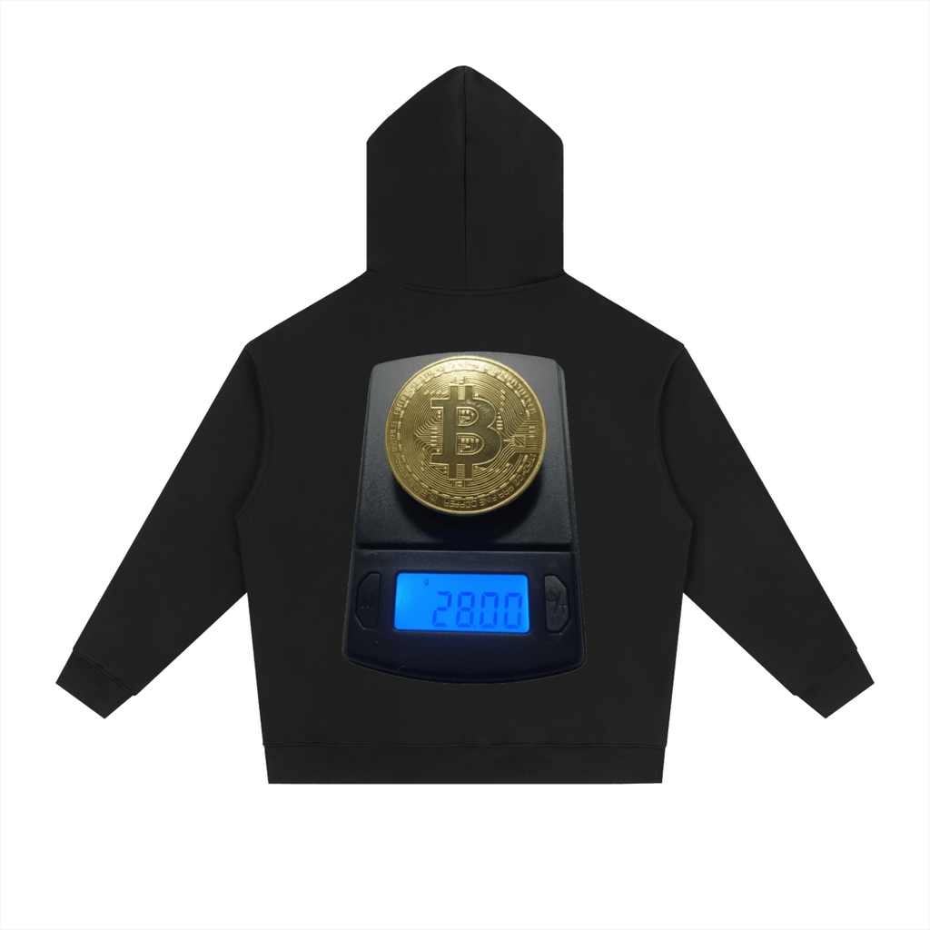 Bitcoin & Bench Hoodie - Art by Seepengoose: The Plug Clothing Company