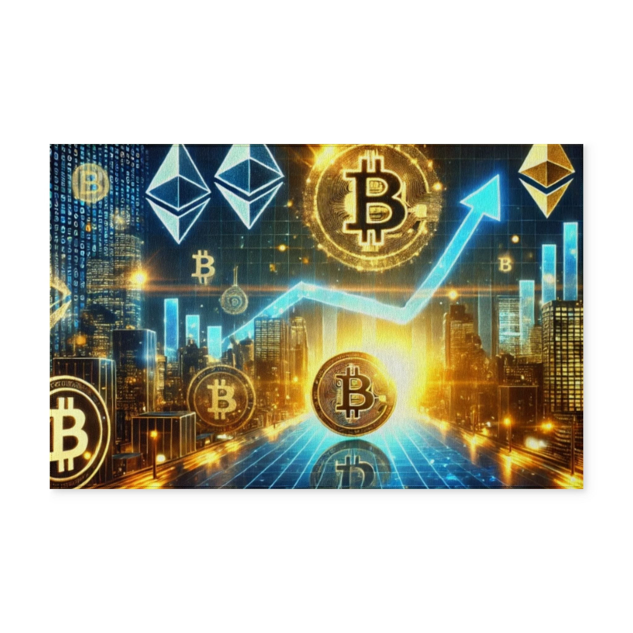 Bitcoin Crypto Market Washable Rug — Digital Currency Trading Decor - Art by Seepengoose: The Plug Clothing Company