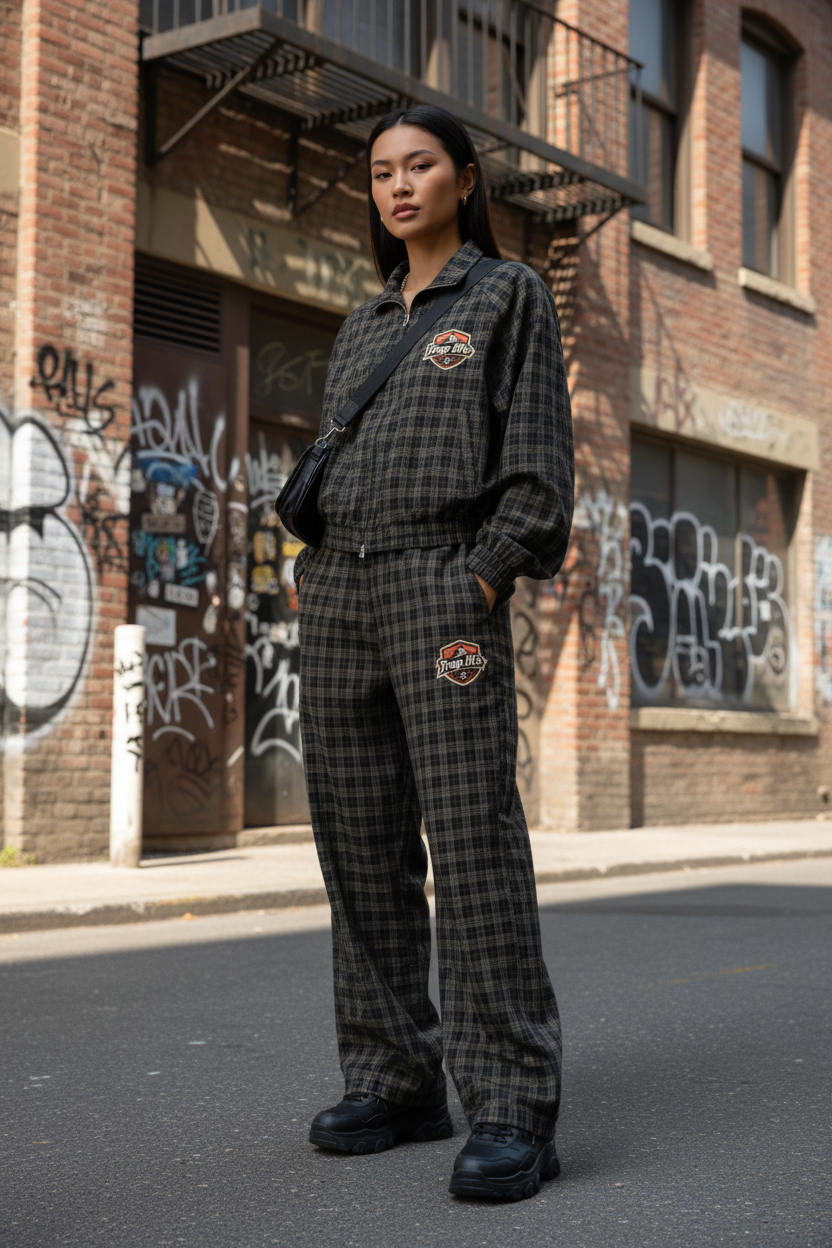Black Plaid Set Lifestyle 1